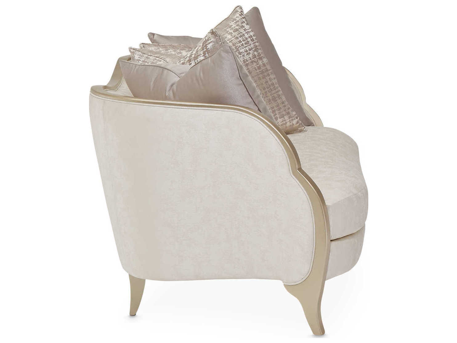 Luxecor Gilded Cloud White Upholstered Loveseat