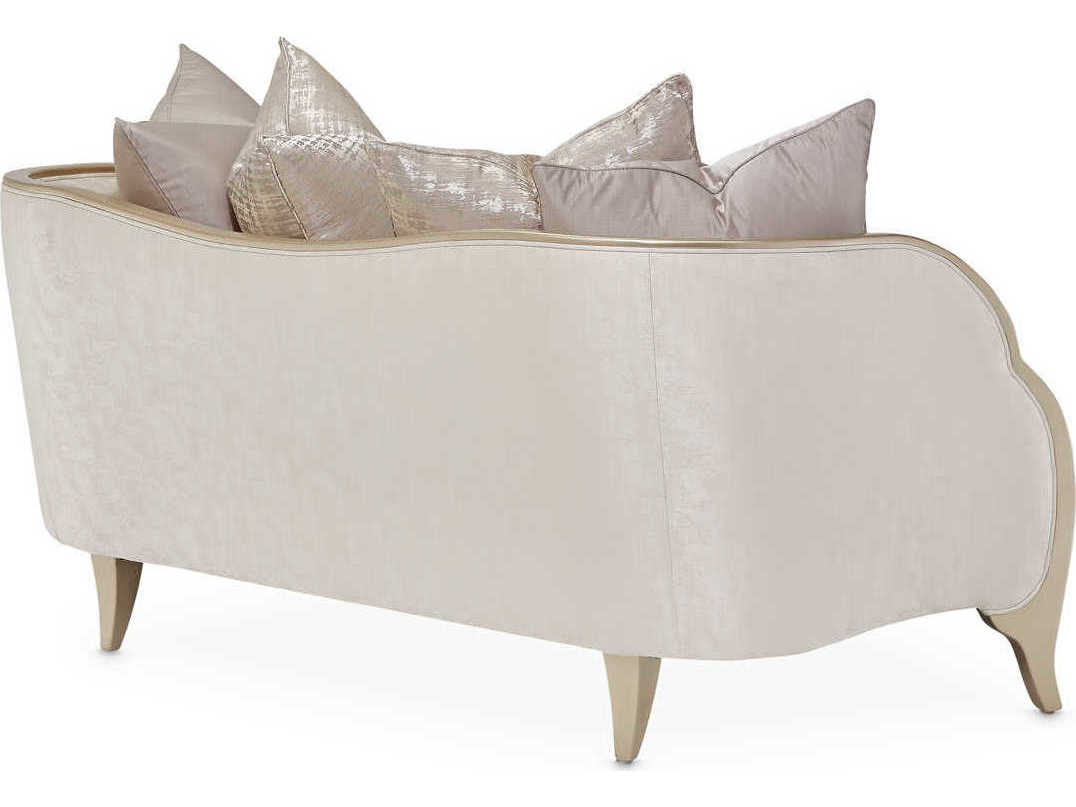 Luxecor Gilded Cloud White Upholstered Loveseat