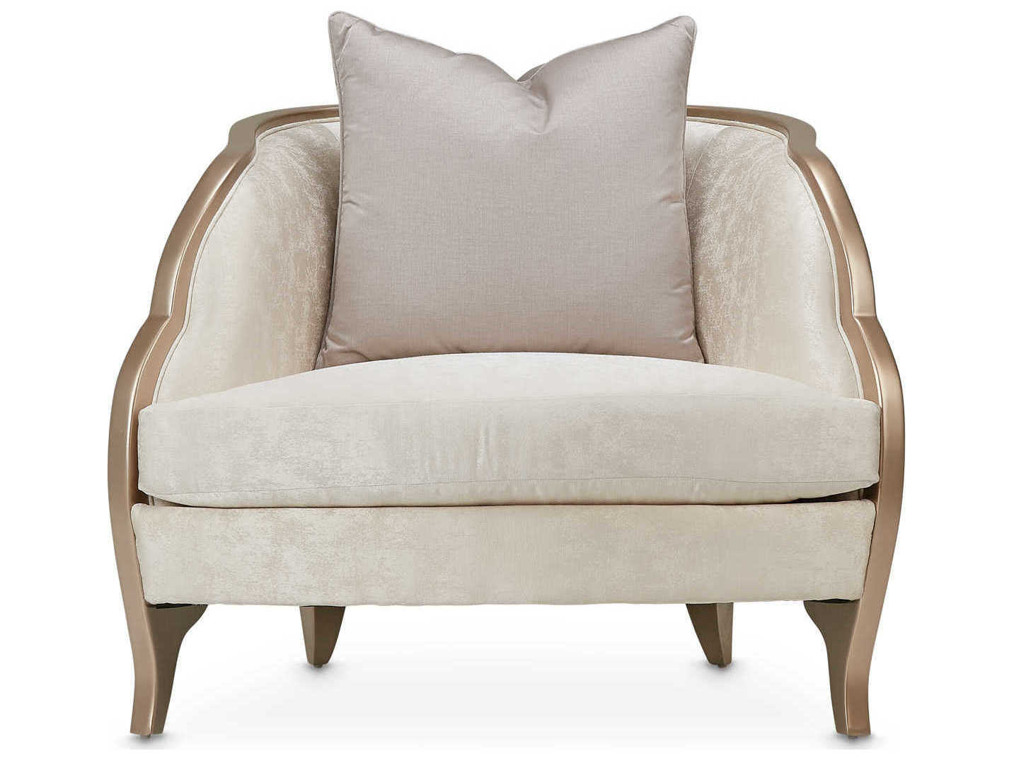 Luxecor Gilded White Fabric Accent Chair