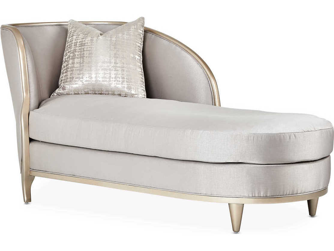 Michael Amini Malibu Crest Truffle Gray Upholstered Chaise