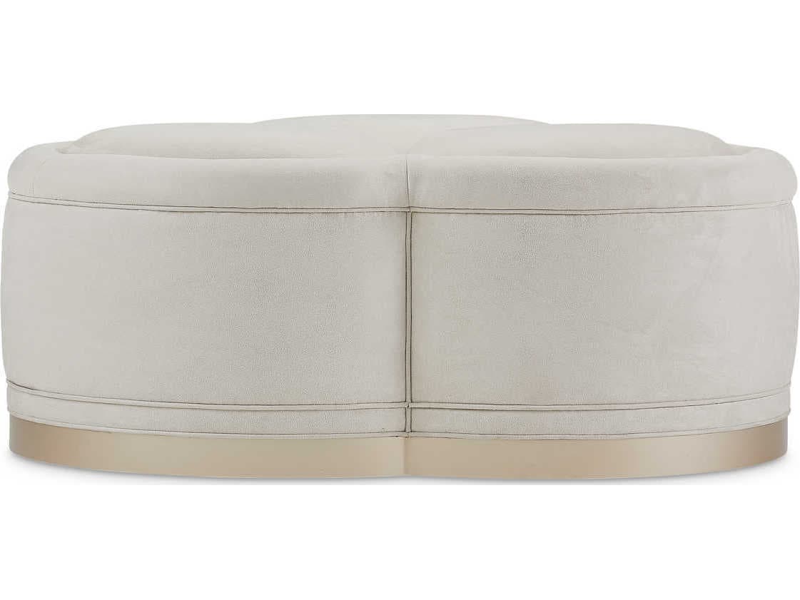 Luxecor Gilded Doe White Upholstered Cocktail Ottoman