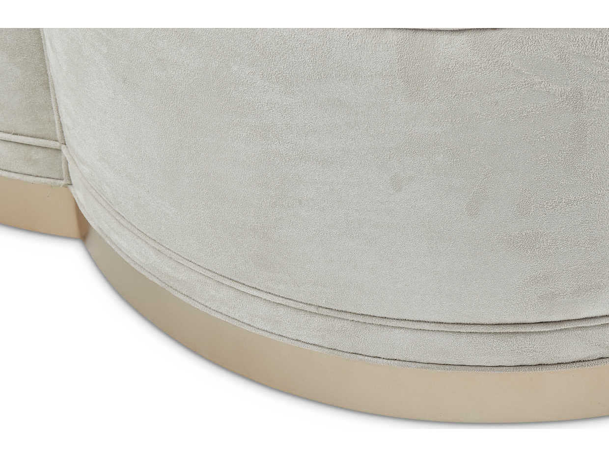 Luxecor Gilded Doe White Upholstered Cocktail Ottoman