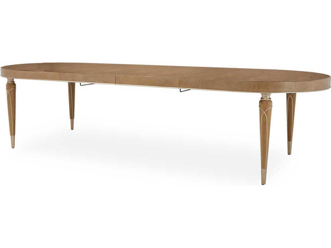 Michael Amini Villa Cherie Caramel Oval Wood Dining Table