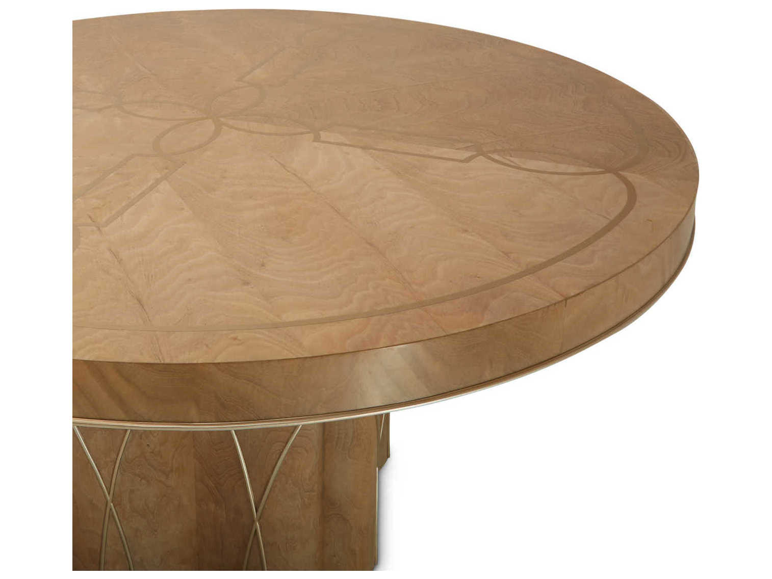 Michael Amini Villa Cherie - Caramel Round Wood Dining Table