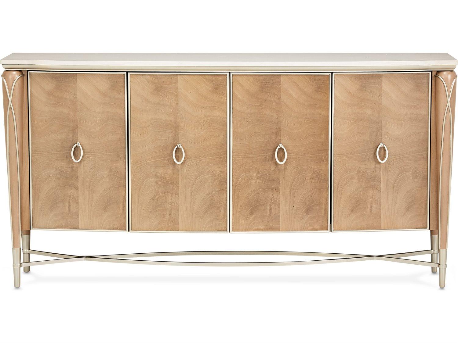 Michael Amini Villa Cherie - Caramel 74" Birch Wood Sideboard