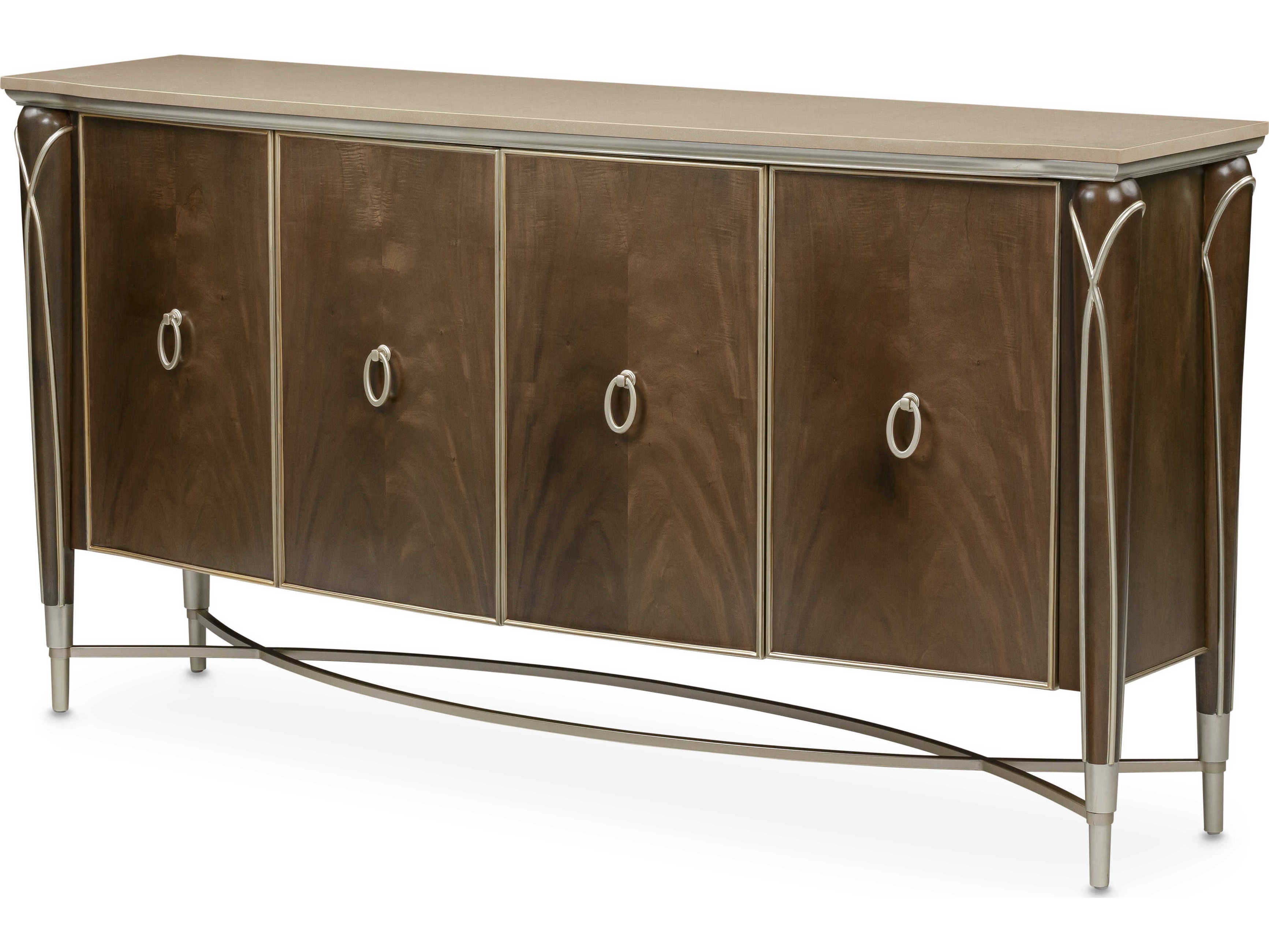 Michael Amini Villa Cherie Hazelnut 74" Birch Wood Sideboard