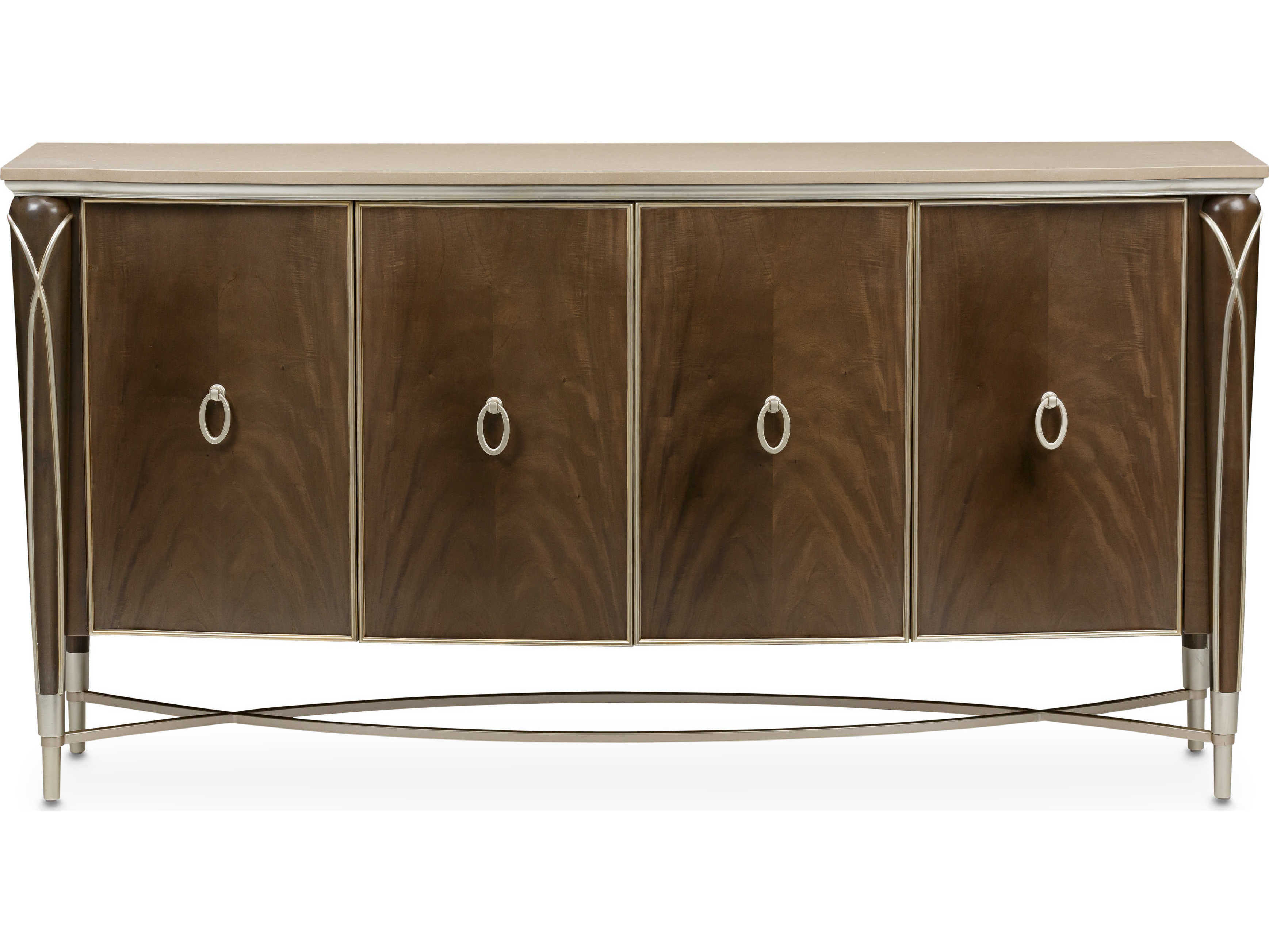Michael Amini Villa Cherie Hazelnut 74" Birch Wood Sideboard
