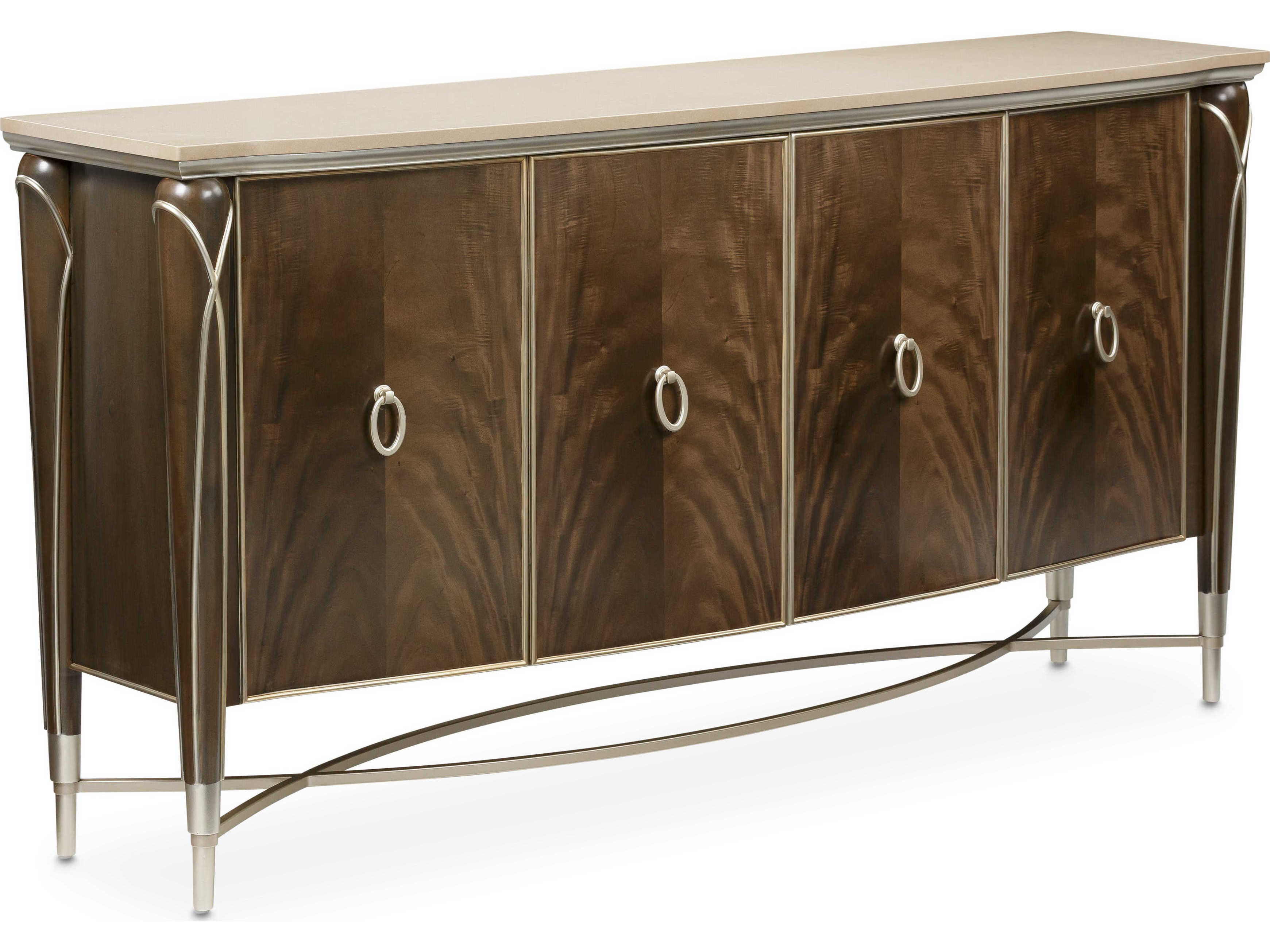 Michael Amini Villa Cherie Hazelnut 74" Birch Wood Sideboard