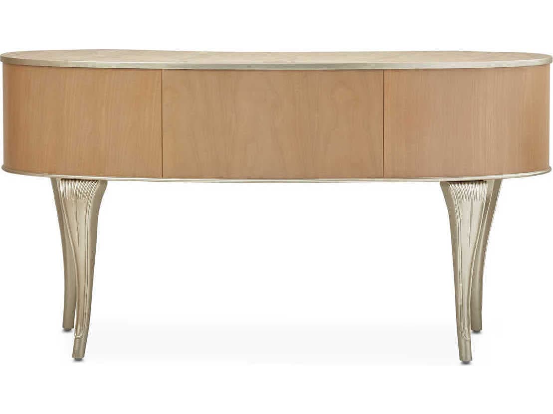 Michael Amini Villa Cherie Caramel chardonnay Birch Wood Vanity Table