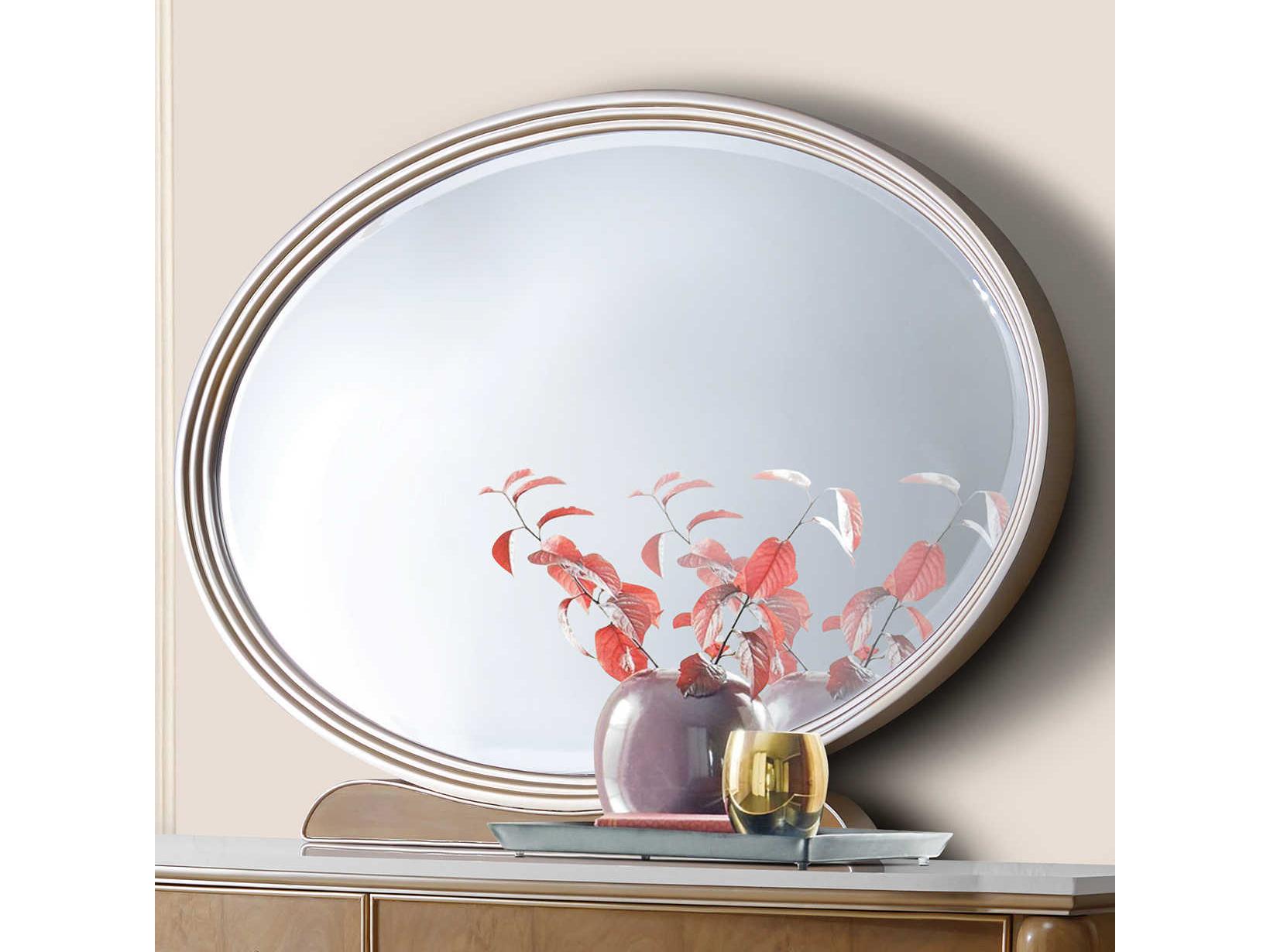 Michael Amini Villa Cherie Caramel Chardonnay Oval Dresser Mirror