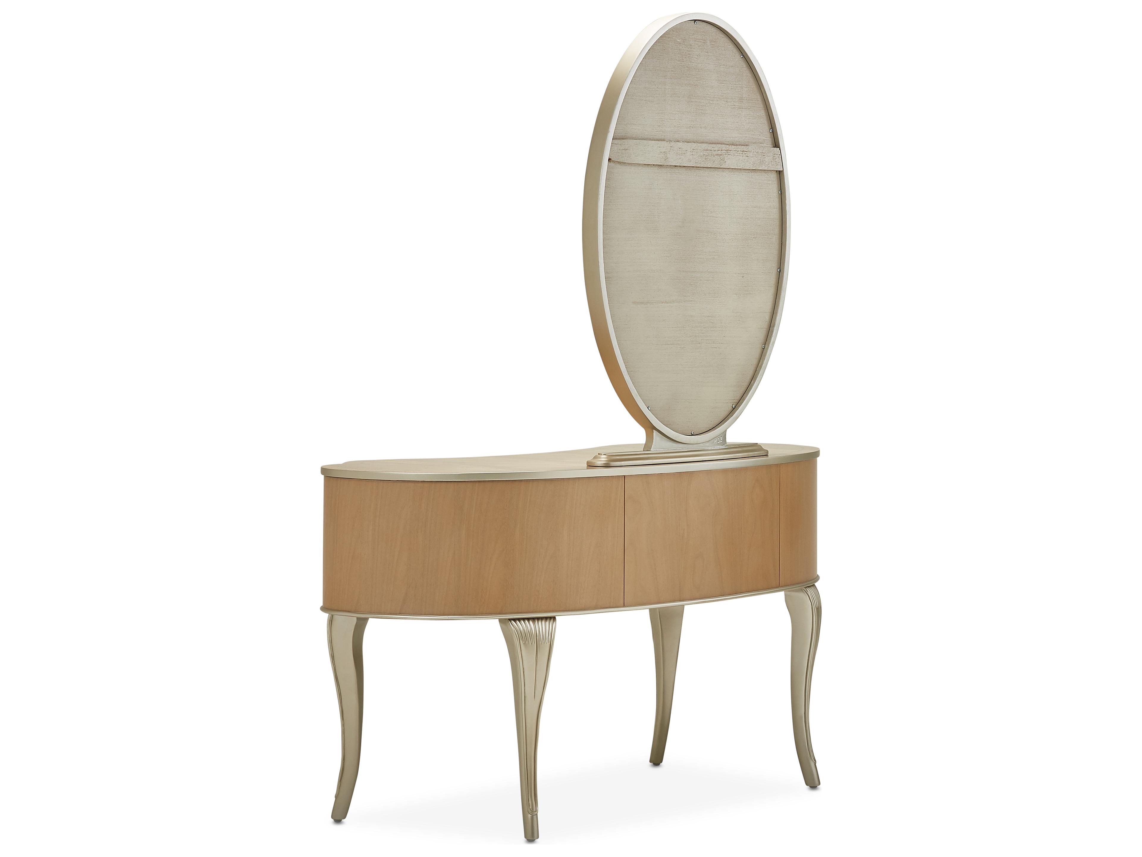 Michael Amini Villa Cherie Caramel Chardonnay Oval Dresser Mirror
