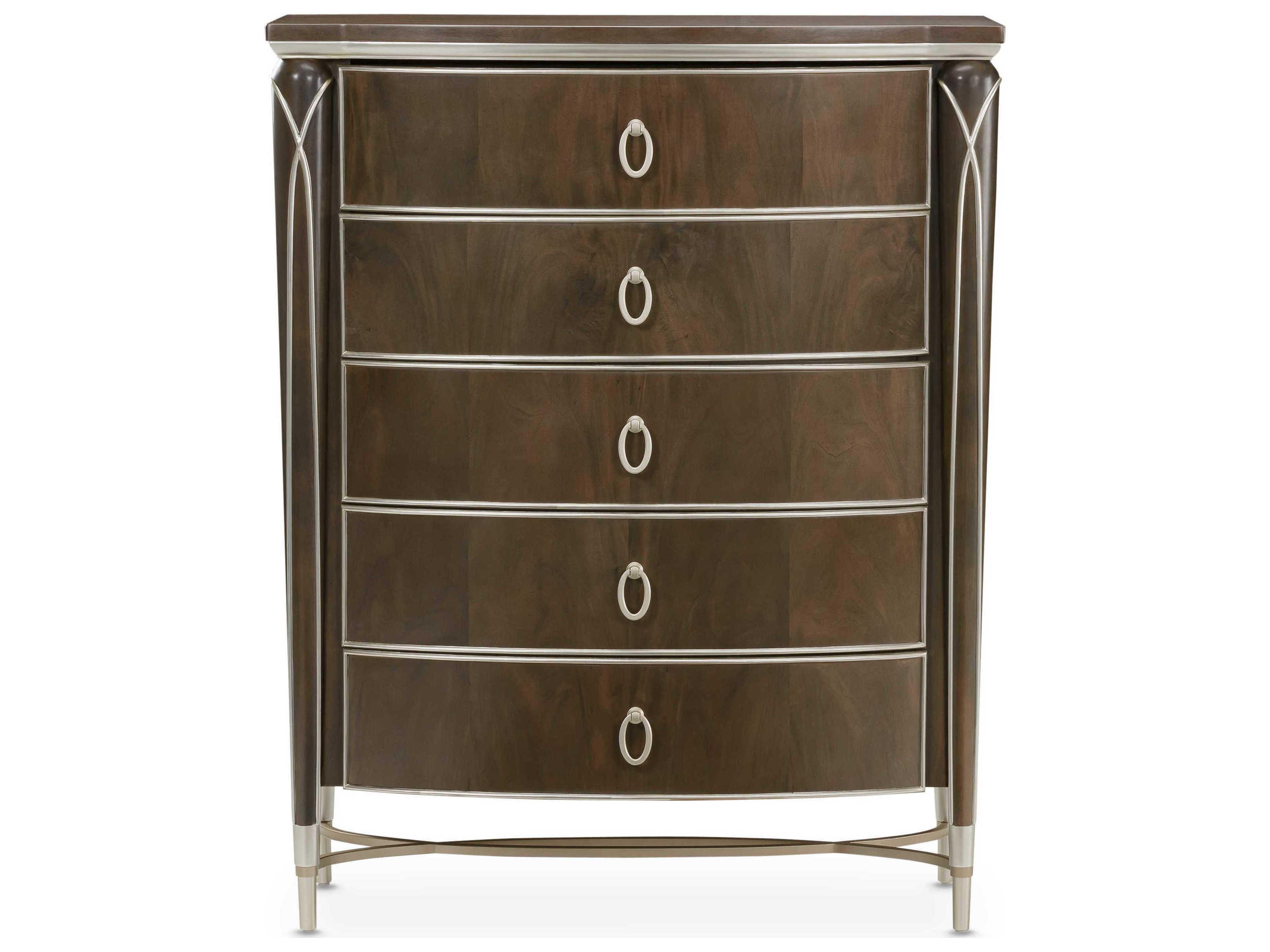 Michael Amini Villa Cherie Hazelnut Brown Birch Wood Accent Chest