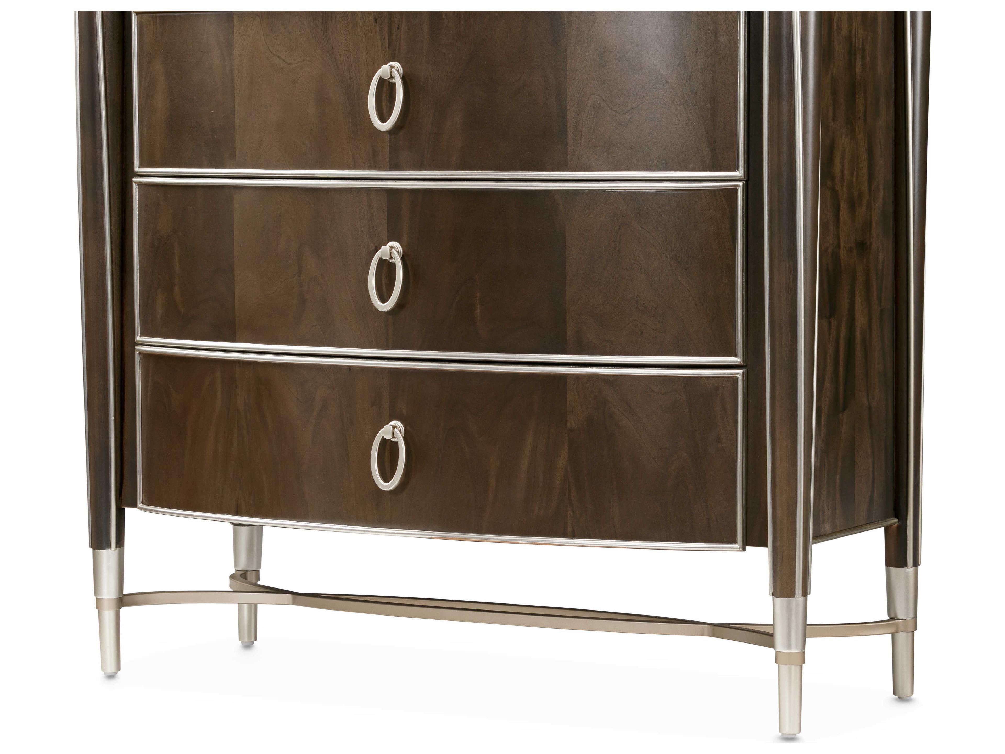 Michael Amini Villa Cherie Hazelnut Brown Birch Wood Accent Chest