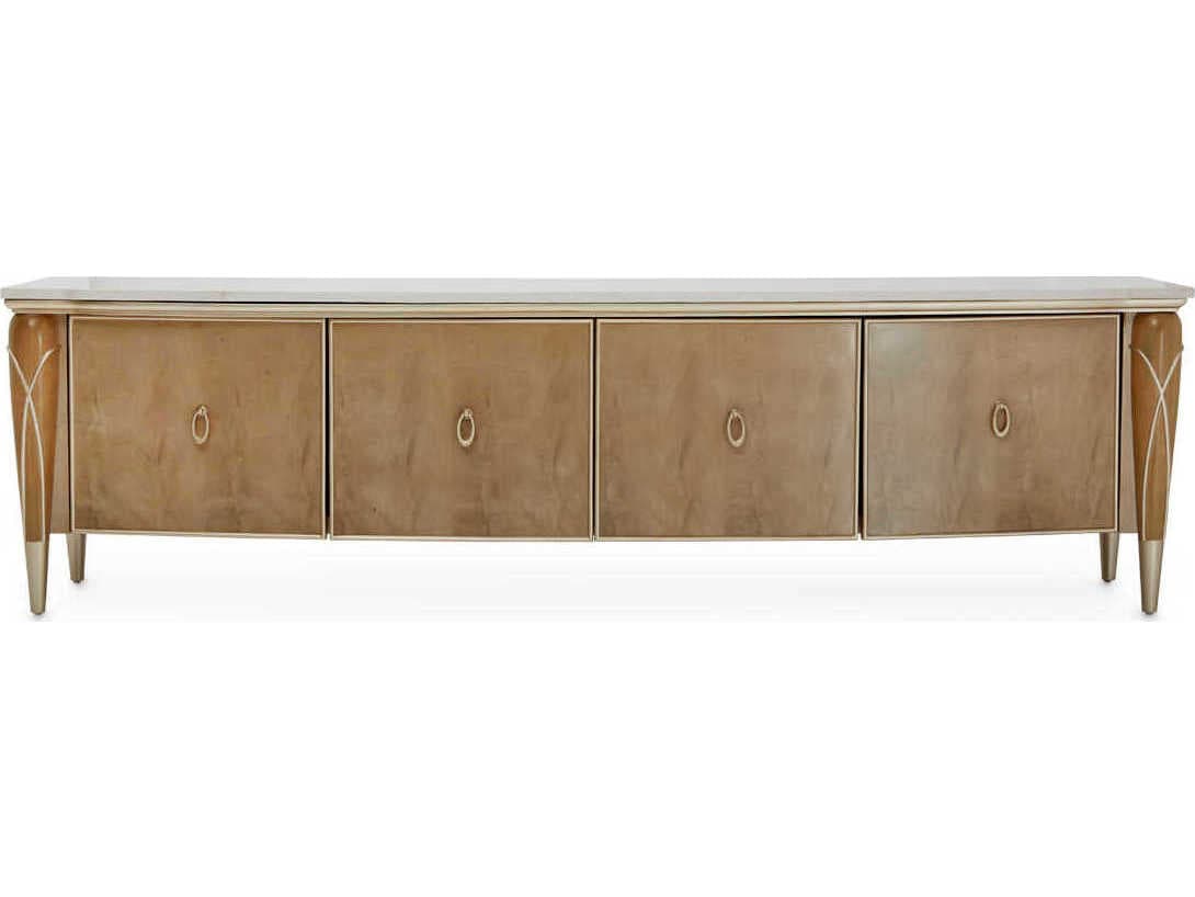Michael Amini Villa Cherie Caramel 80" Birch Wood Media Console