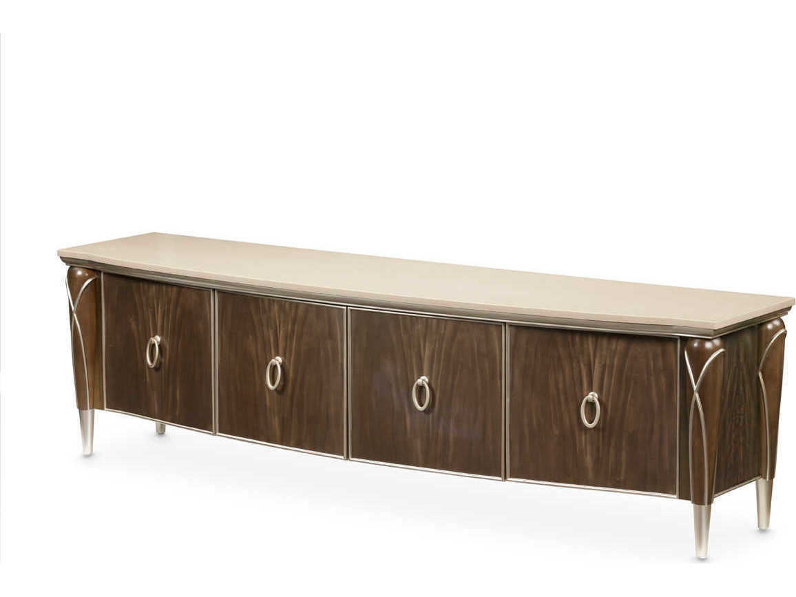 Michael Amini Villa Cherie Hazelnut 80" Birch Wood Media Console