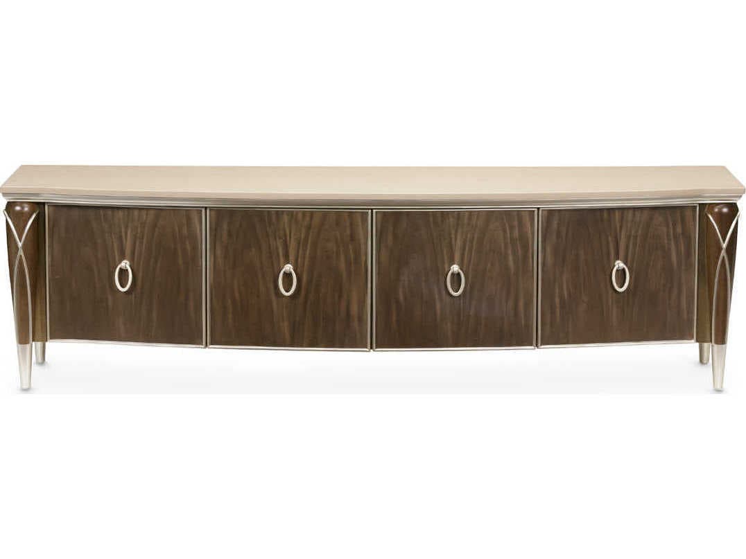 Michael Amini Villa Cherie Hazelnut 80" Birch Wood Media Console