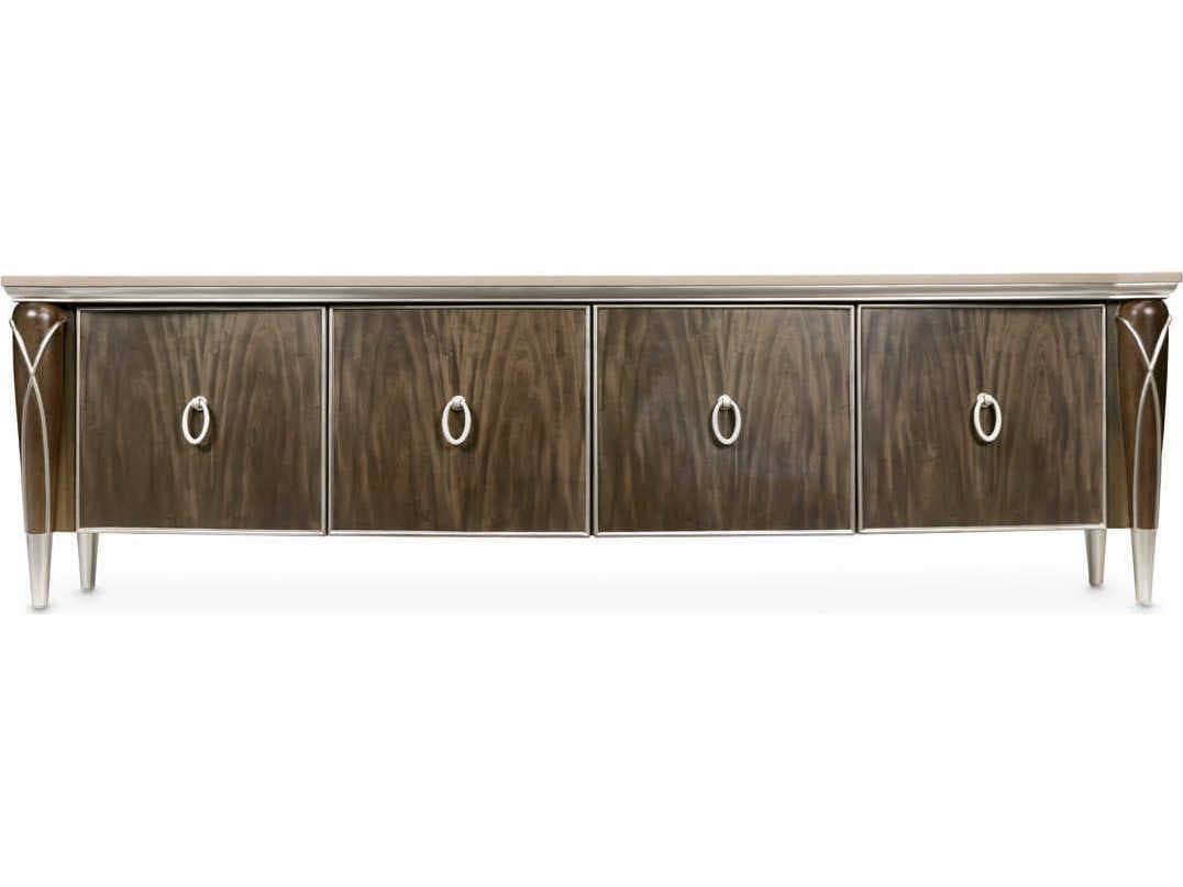 Michael Amini Villa Cherie Hazelnut 80" Birch Wood Media Console