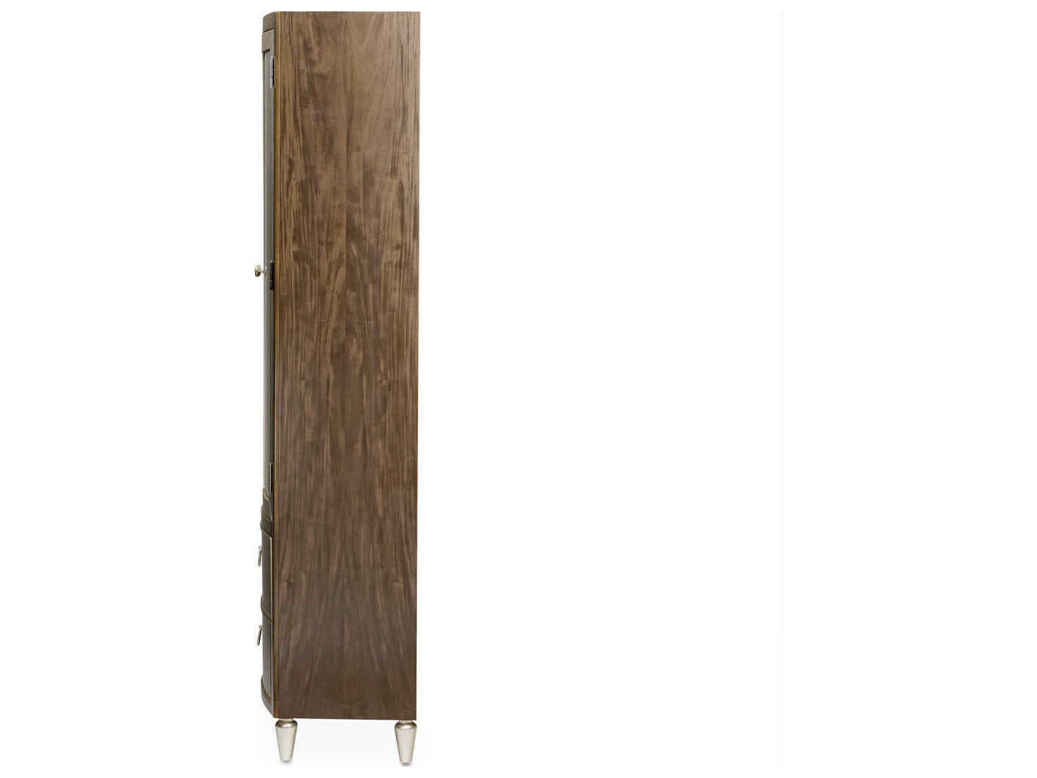 Michael Amini Villa Cherie Hazelnut Birch Wood Display Cabinet