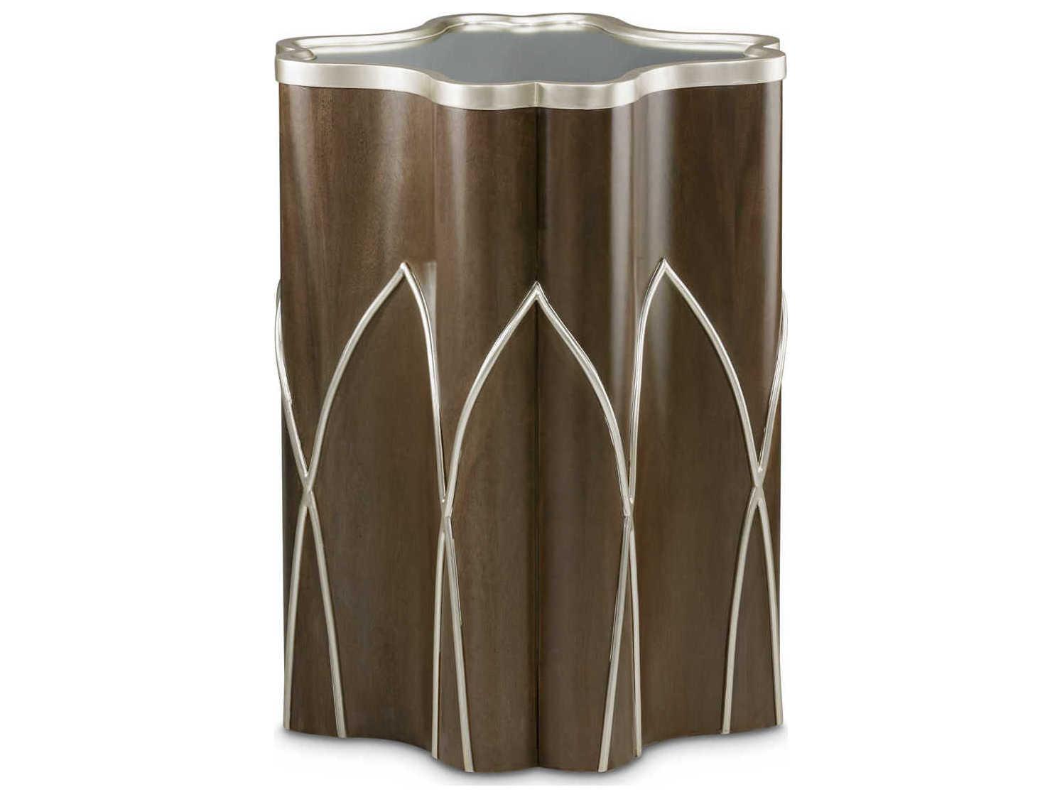 Michael Amini Villa Cherie Hazelnut Round Glass End Table