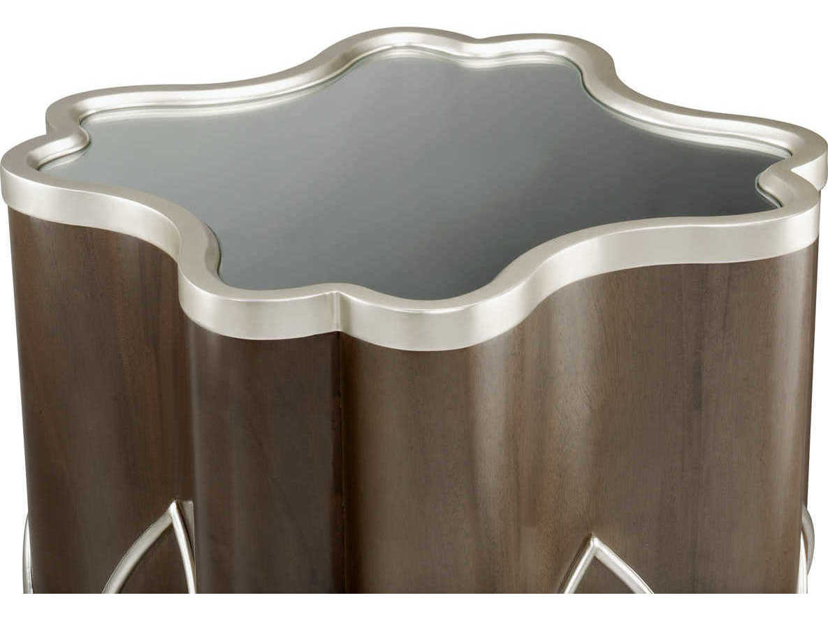 Michael Amini Villa Cherie Hazelnut Round Glass End Table