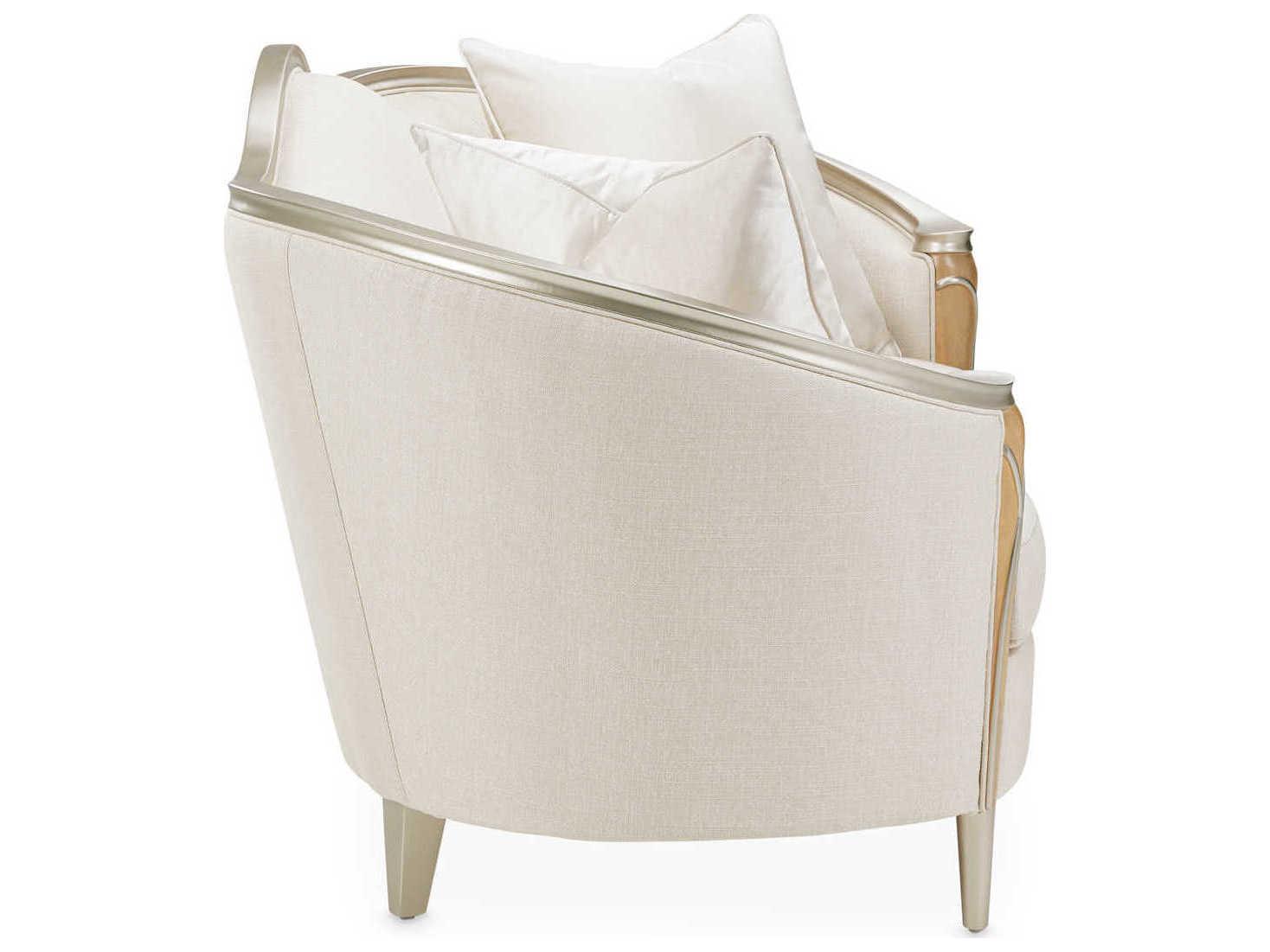 Michael Amini Villa Cherie Caramel Pearl Beige Upholstered Loveseat