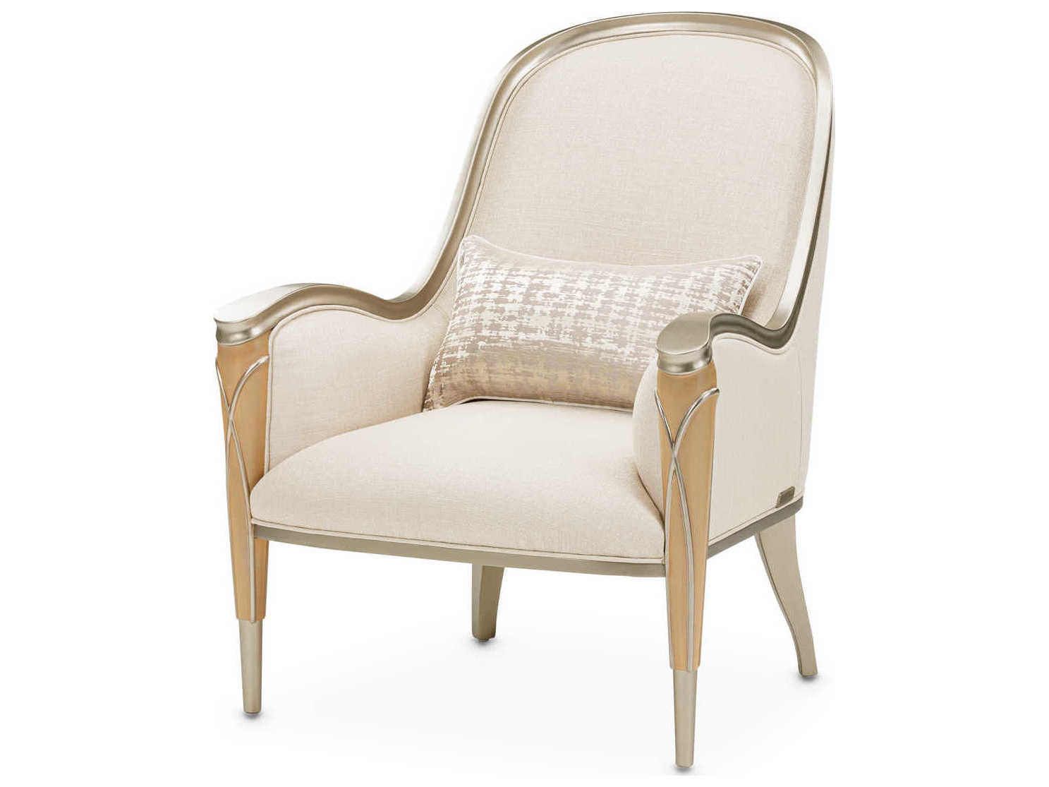 Michael Amini Villa Cherie Caramel Beige Fabric Accent Chair