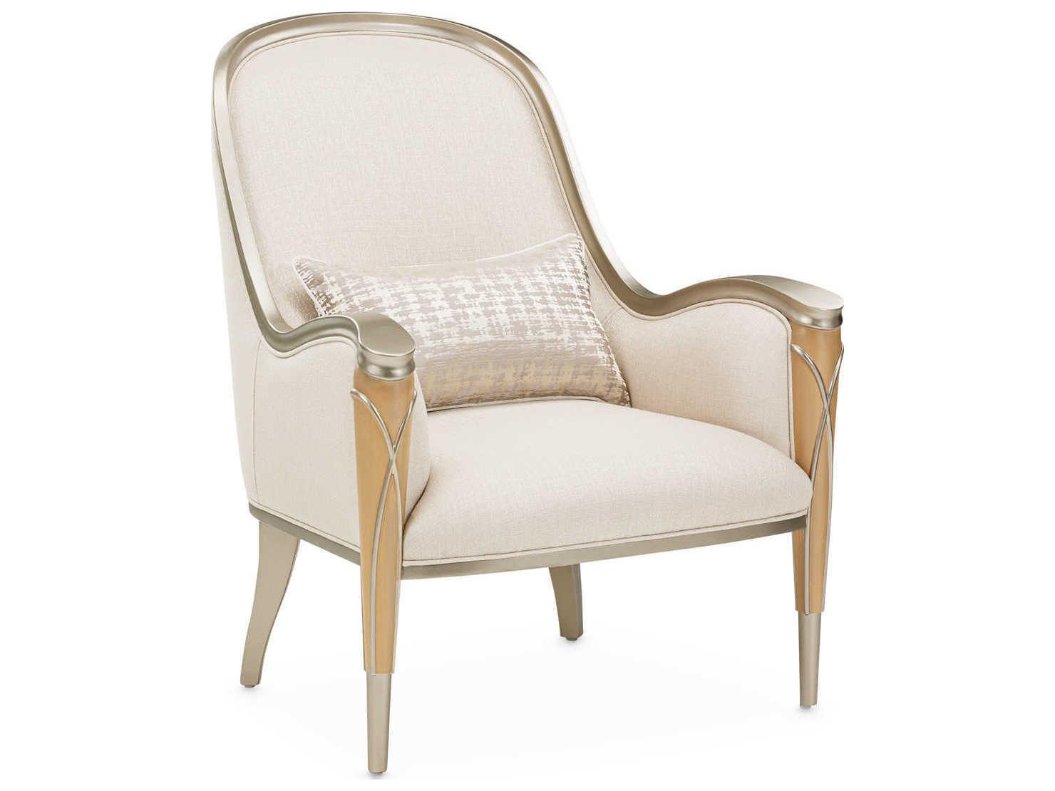 Michael Amini Villa Cherie Caramel Beige Fabric Accent Chair