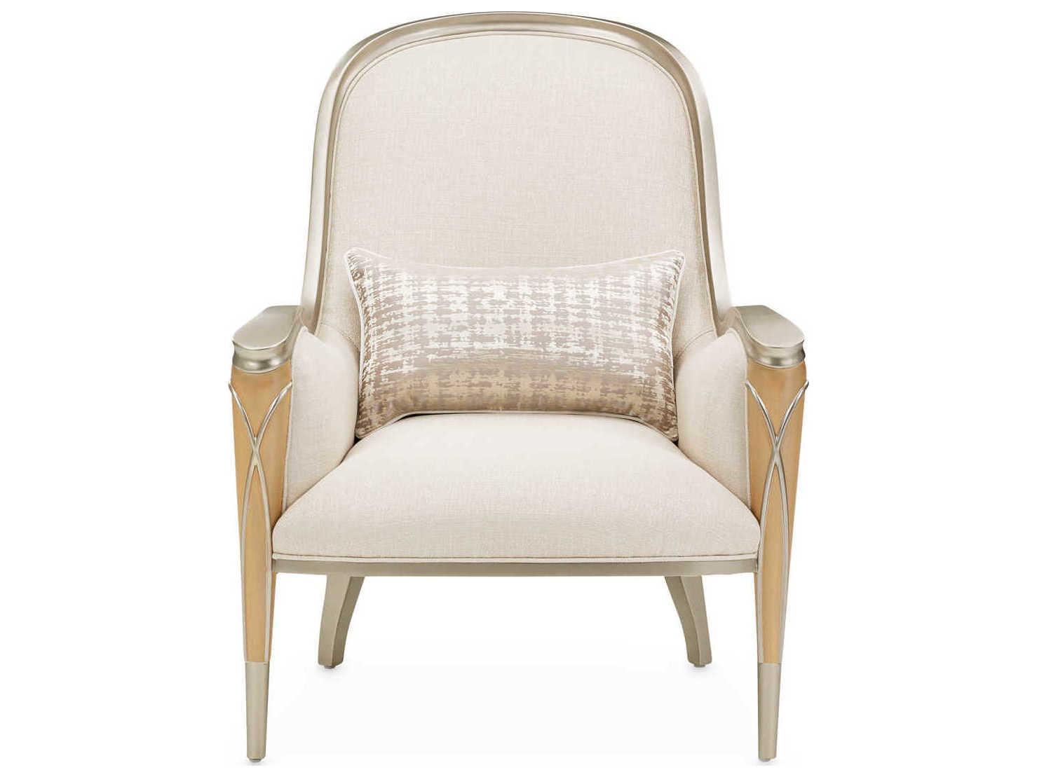 Michael Amini Villa Cherie Caramel Beige Fabric Accent Chair