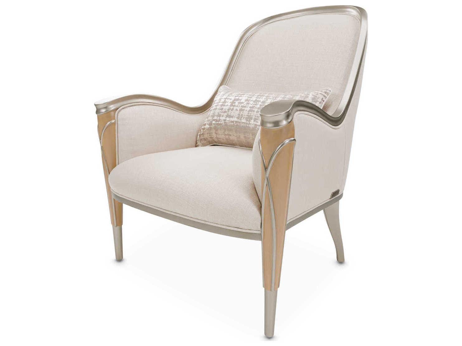 Michael Amini Villa Cherie Caramel Beige Fabric Accent Chair