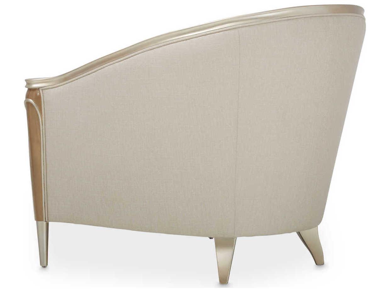 Michael Amini Villa Cherie Caramel Beige Fabric Accent Chair