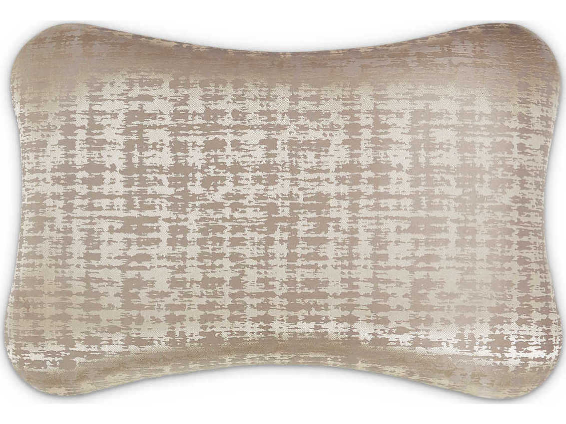 Michael Amini Villa Cherie Hazelnut Bisque Beige Upholstered Ottoman