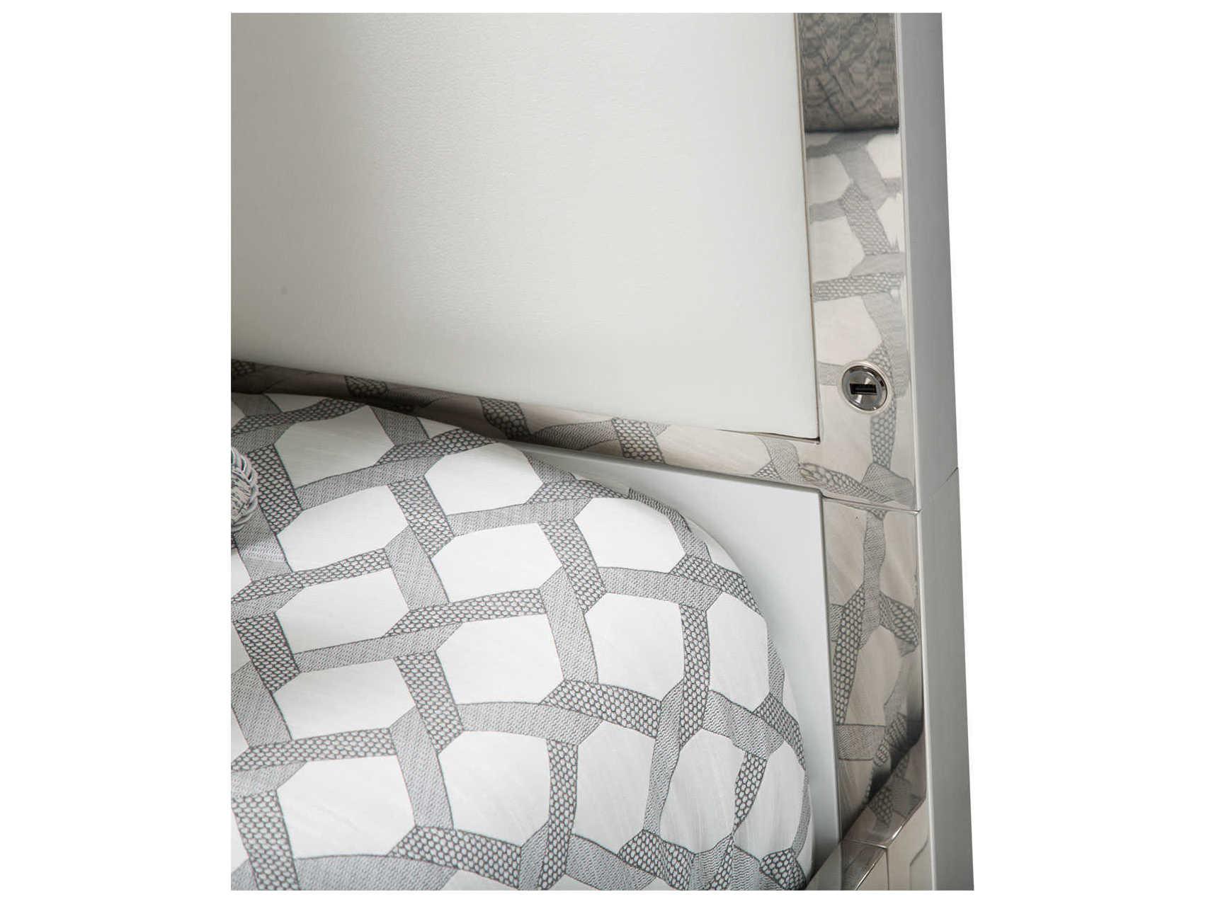 Michael Amini State St. White Solid Wood California King Canopy Bed