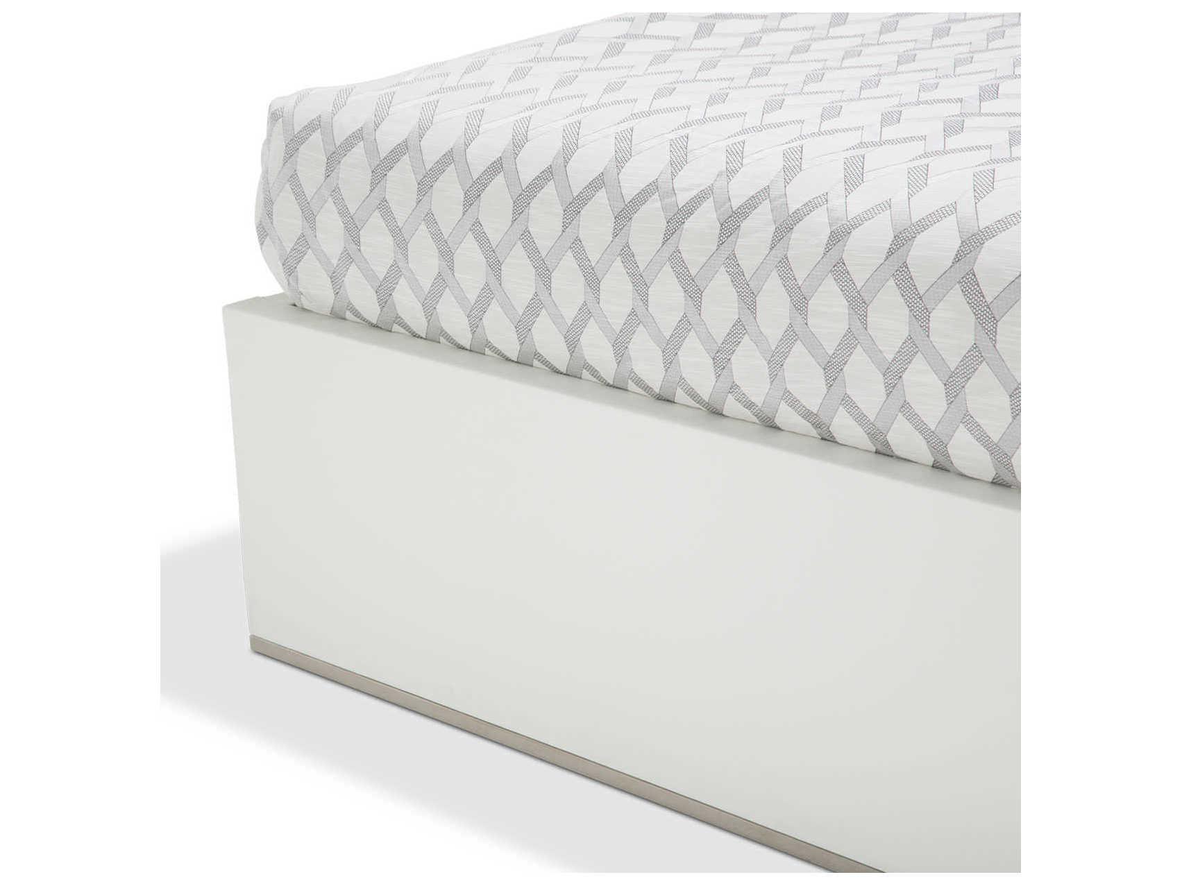 Michael Amini State St. White Solid Wood California King Panel Bed