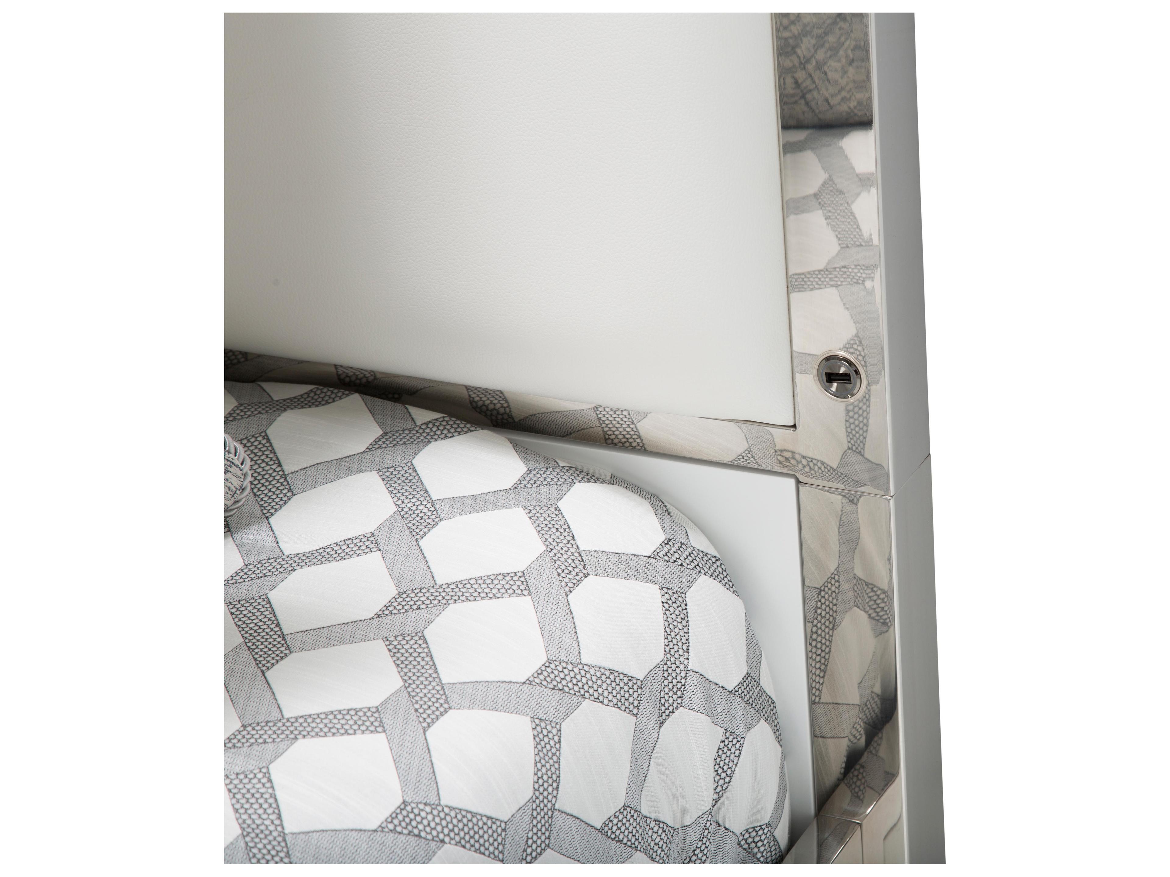 Michael Amini State St. White Solid Wood King Canopy Bed