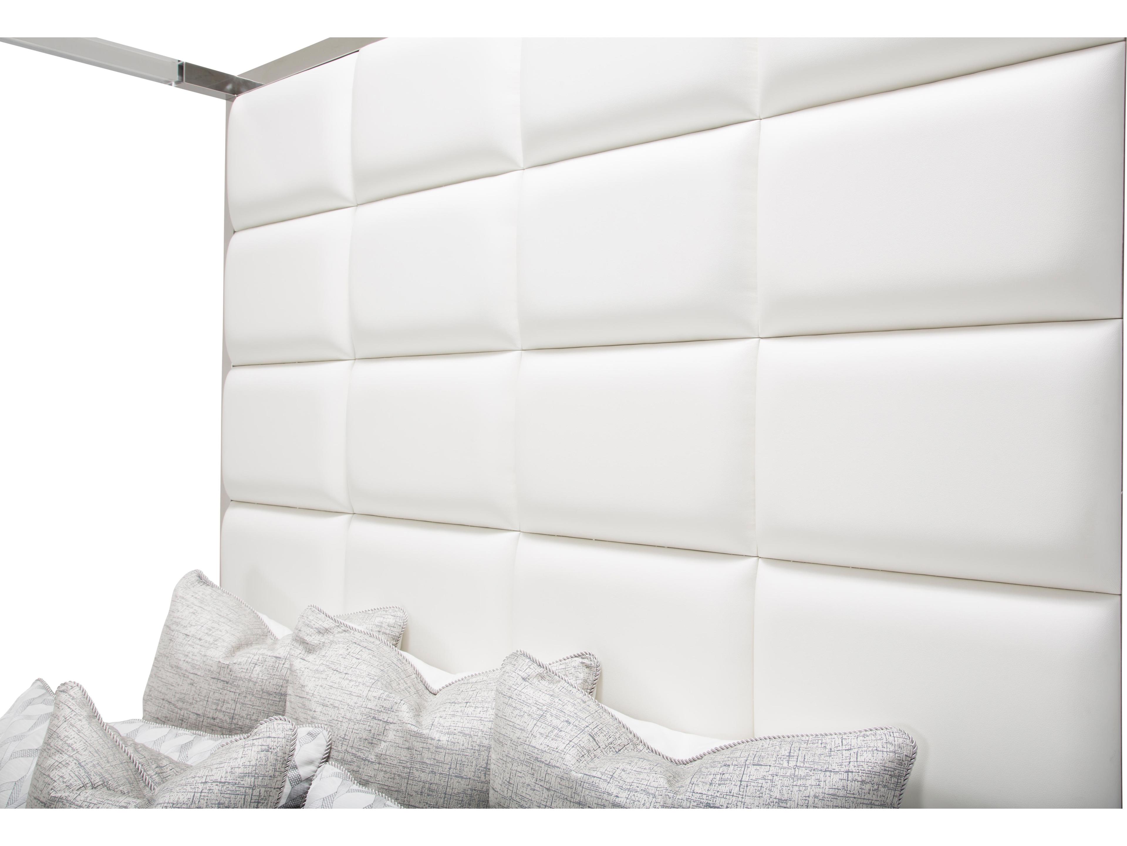 Michael Amini State St. White Solid Wood King Canopy Bed