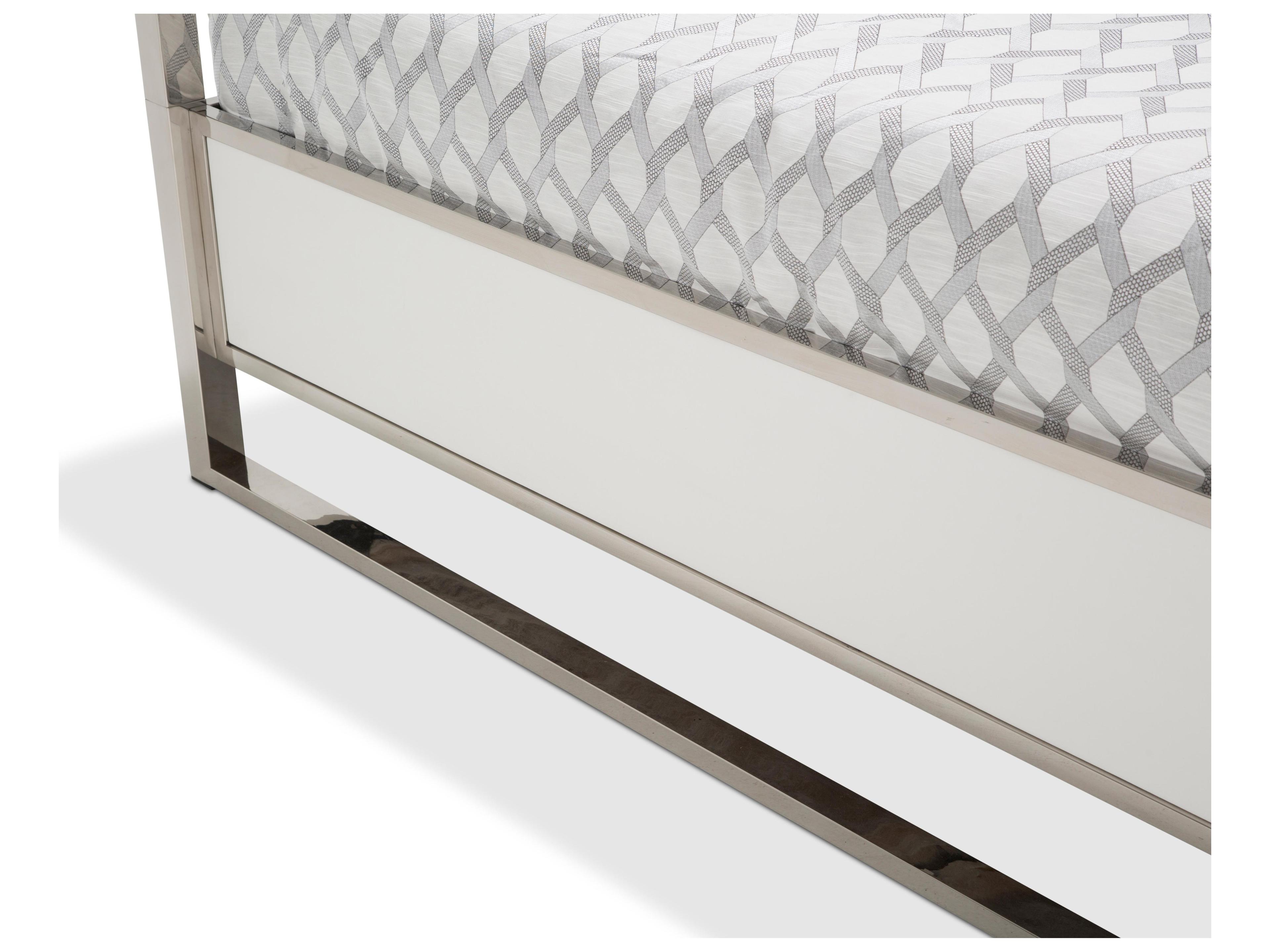 Michael Amini State St. White Solid Wood King Canopy Bed