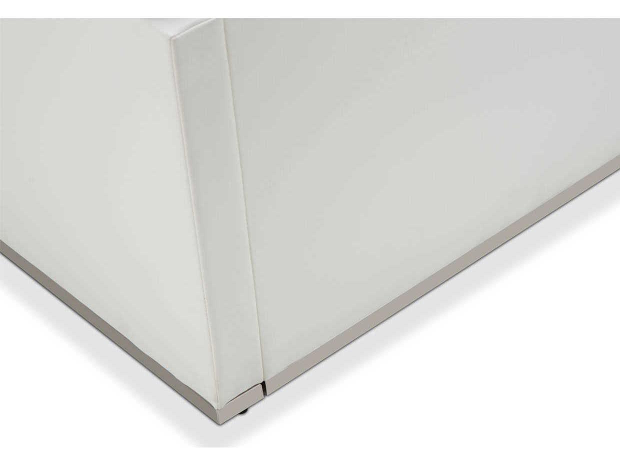 Michael Amini State St. White Solid Wood Upholstered Queen Panel Bed