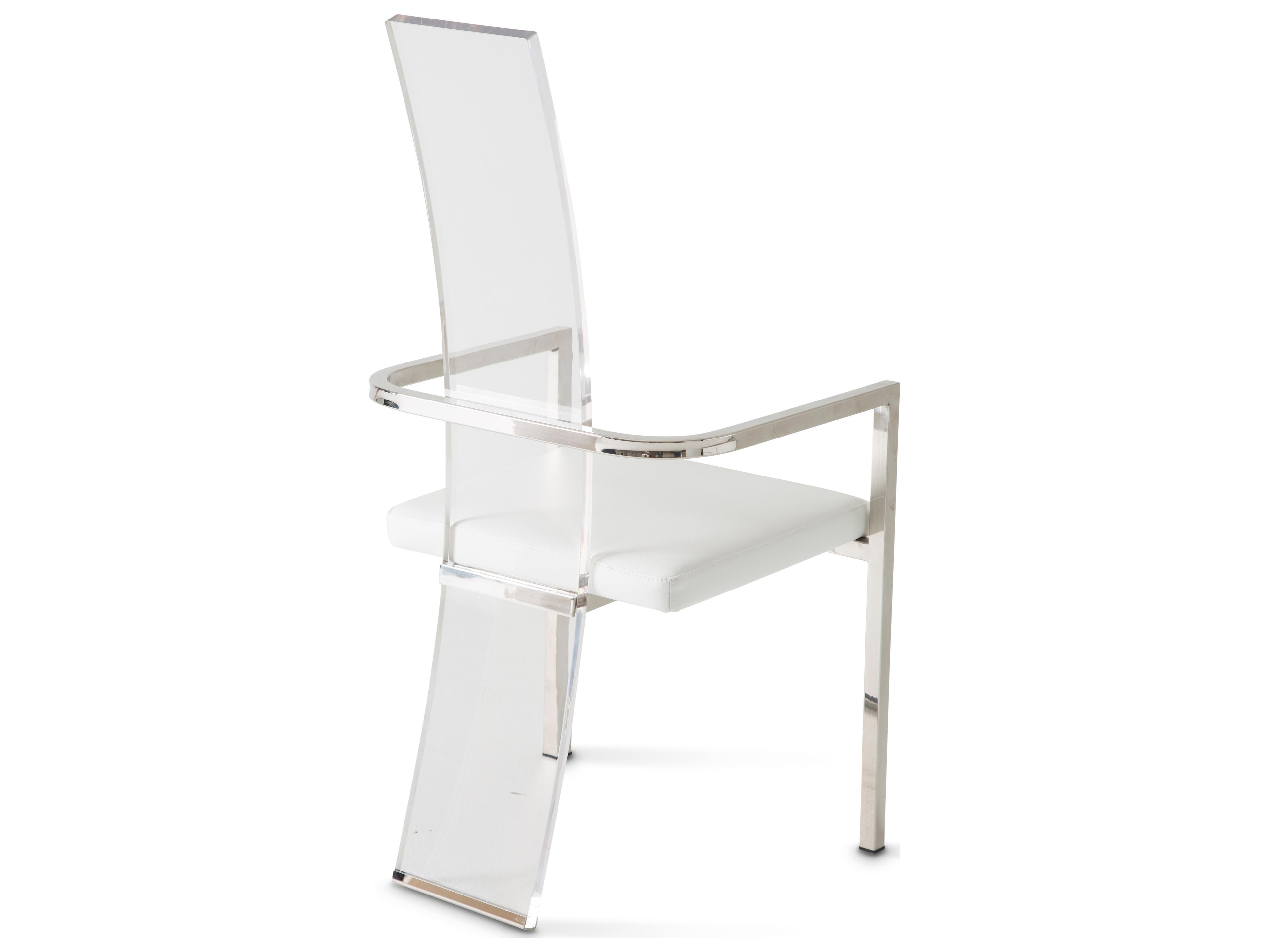 Michael Amini State St. White Arm Dining Chair