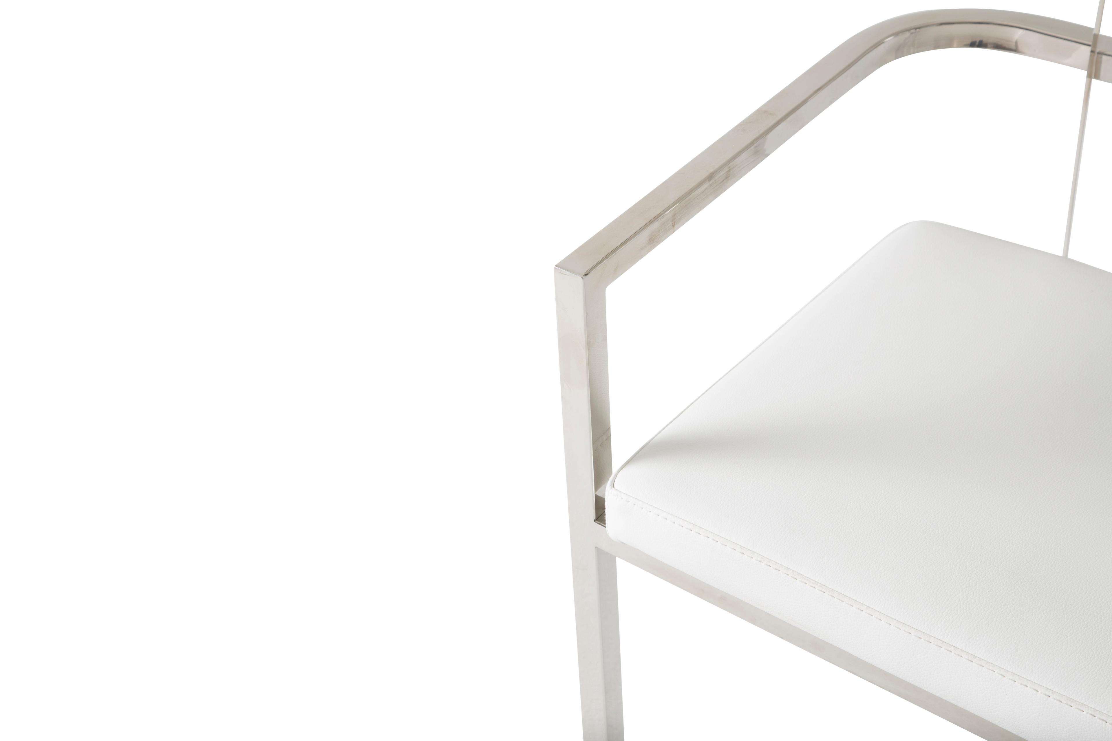 Michael Amini State St. White Arm Dining Chair