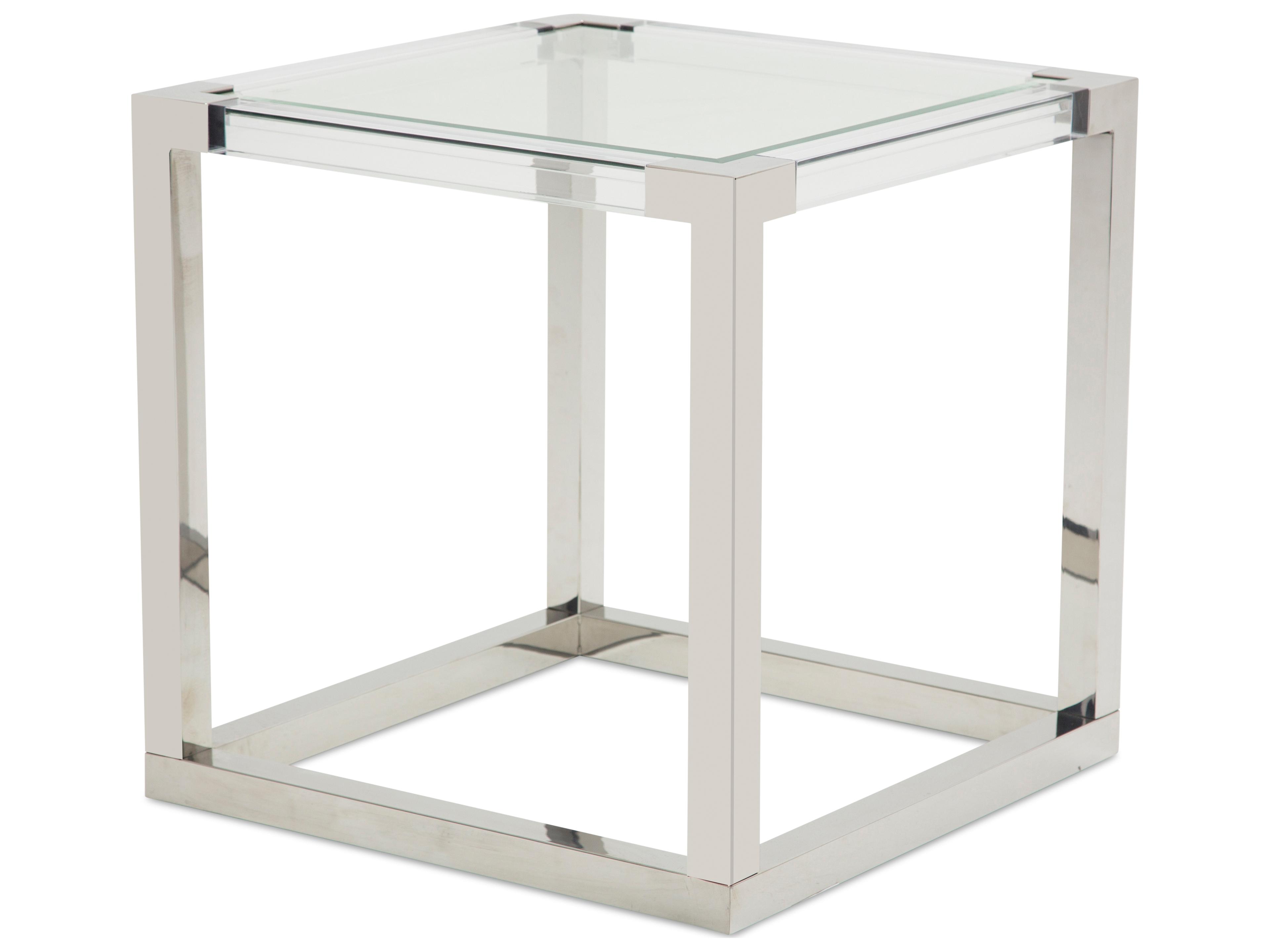 Michael Amini State St. Square Glass End Table