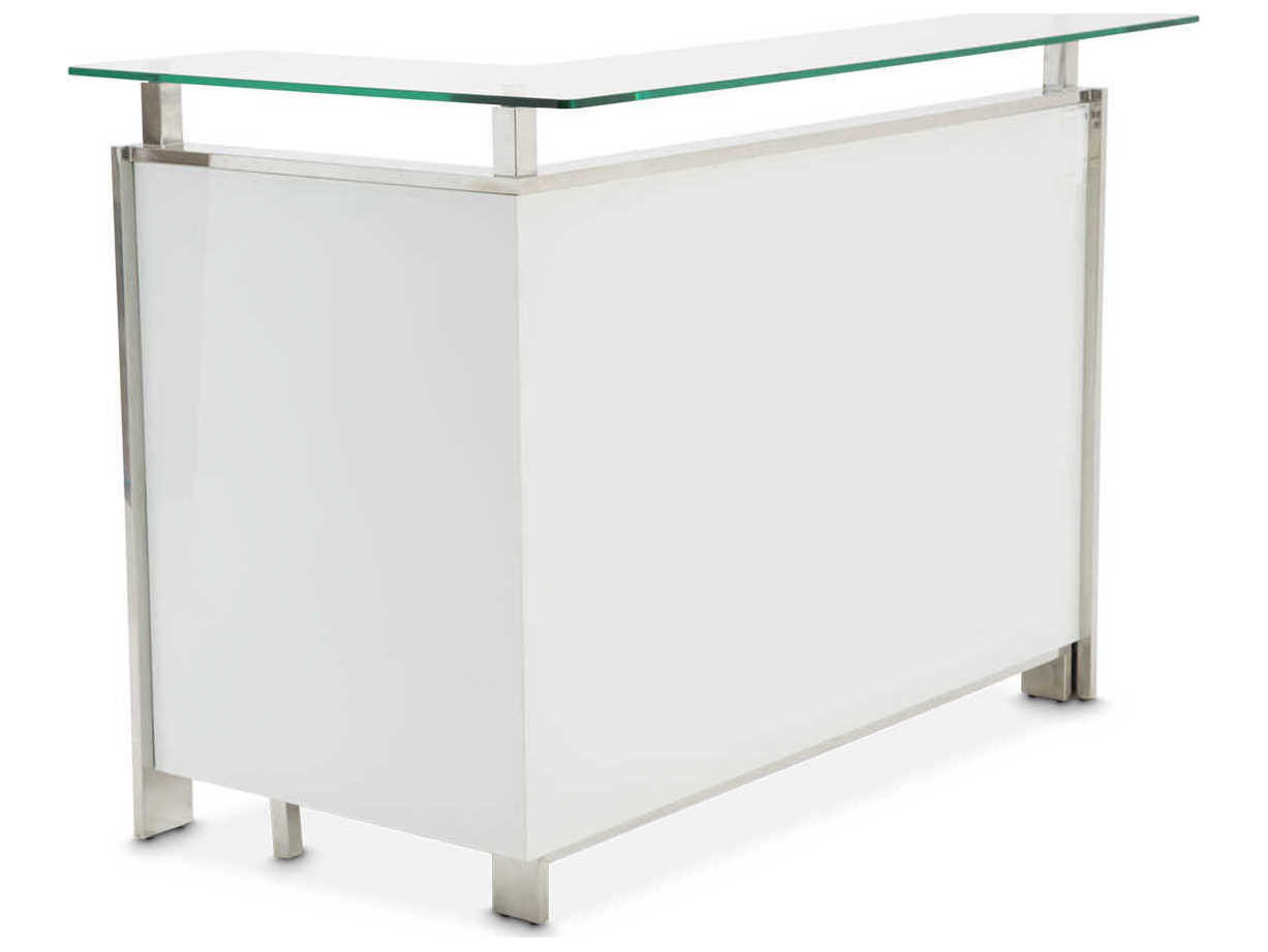 Michael Amini State St Glossy White Bar Cabinet