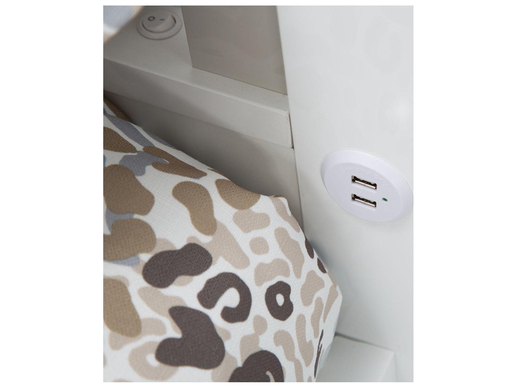 Michael Amini Sky Tower White Wood King Platform Bed