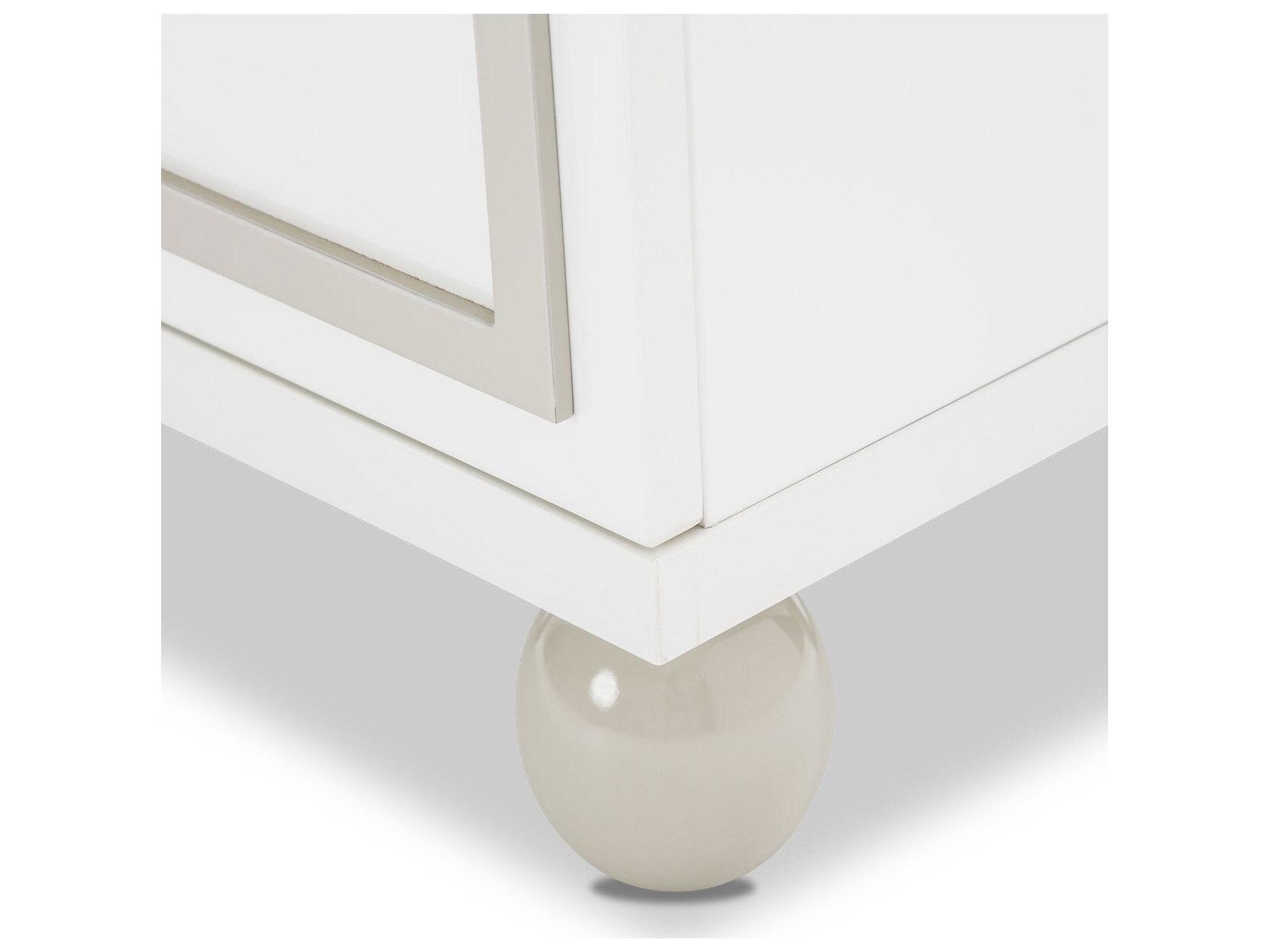 Michael Amini Sky Tower 2-Drawers White Nightstand