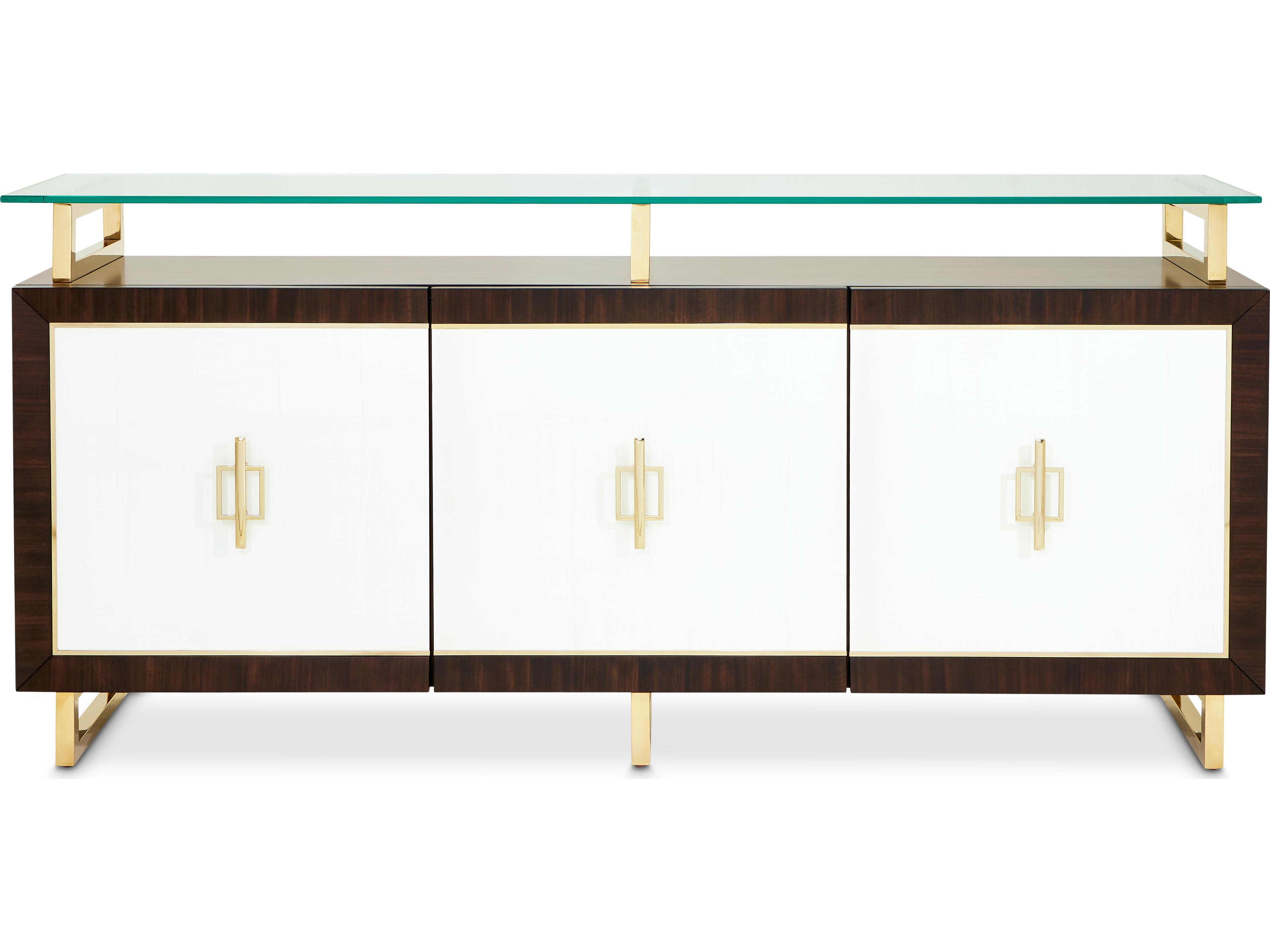 Michael Amini Belmont Place 76" Poplar Wood Espresso Sideboard