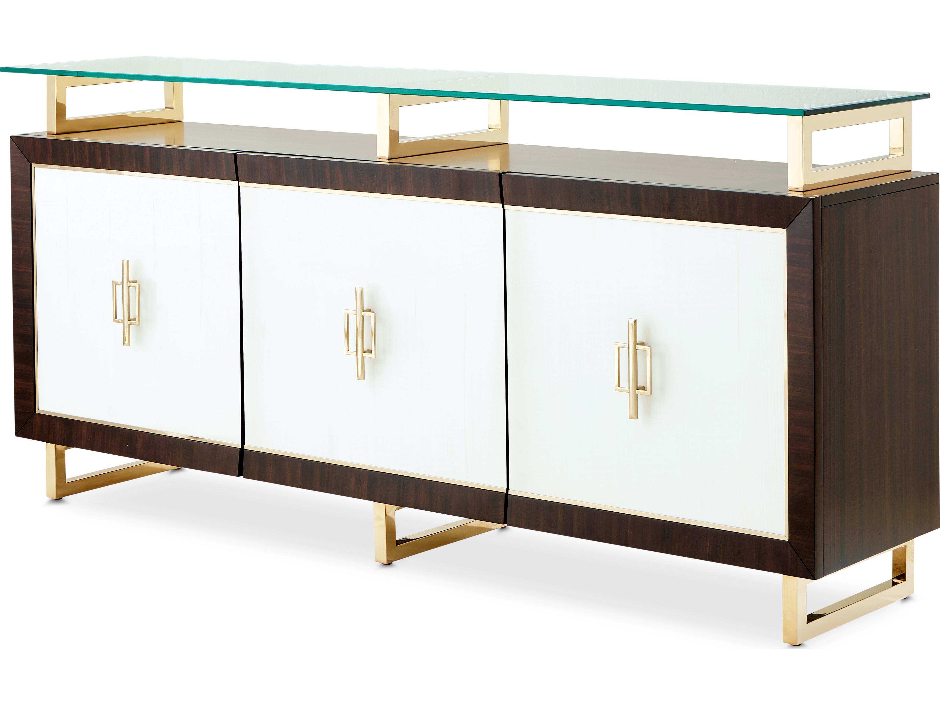 Michael Amini Belmont Place 76" Poplar Wood Espresso Sideboard