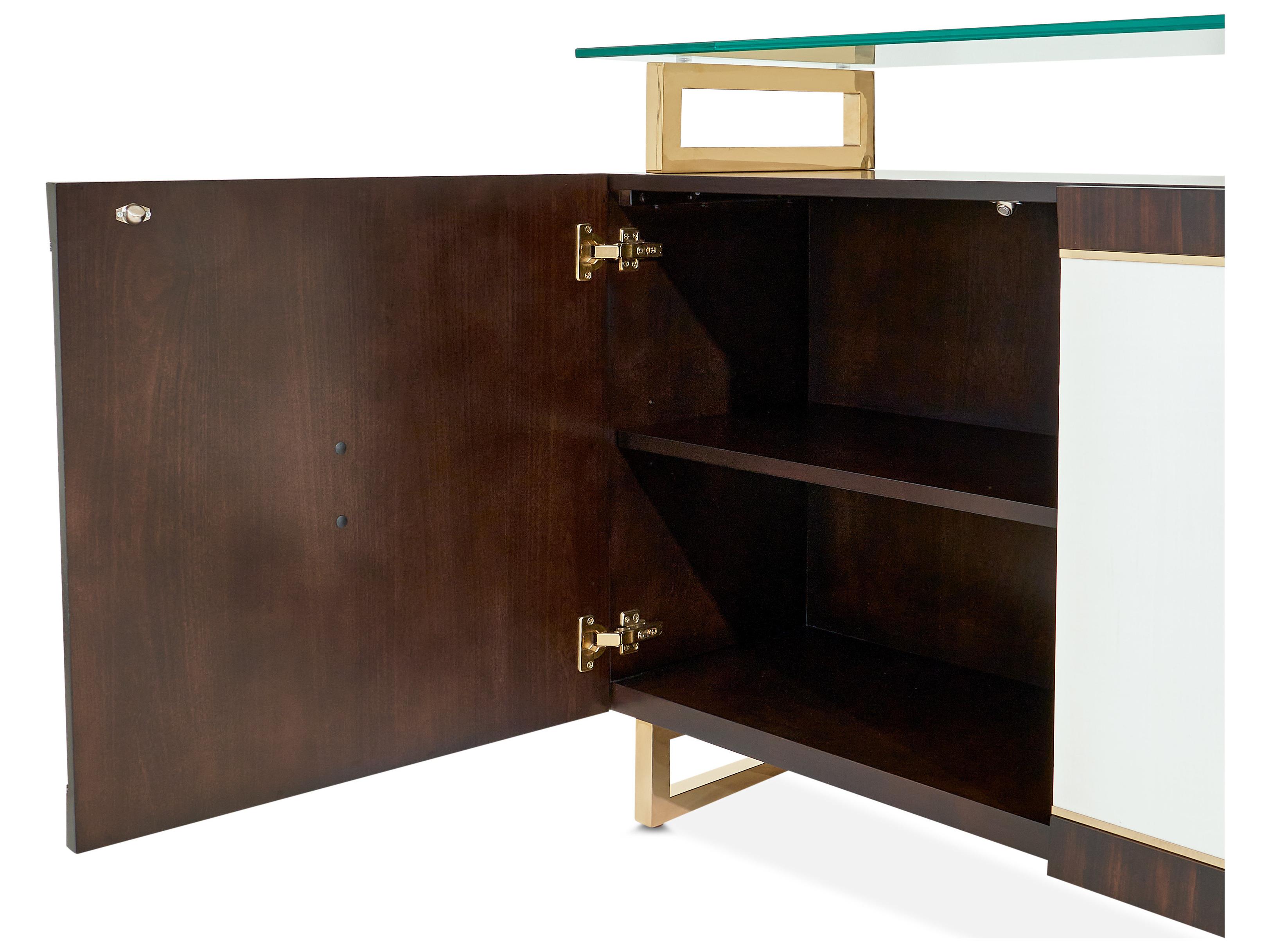 Michael Amini Belmont Place 76" Poplar Wood Espresso Sideboard