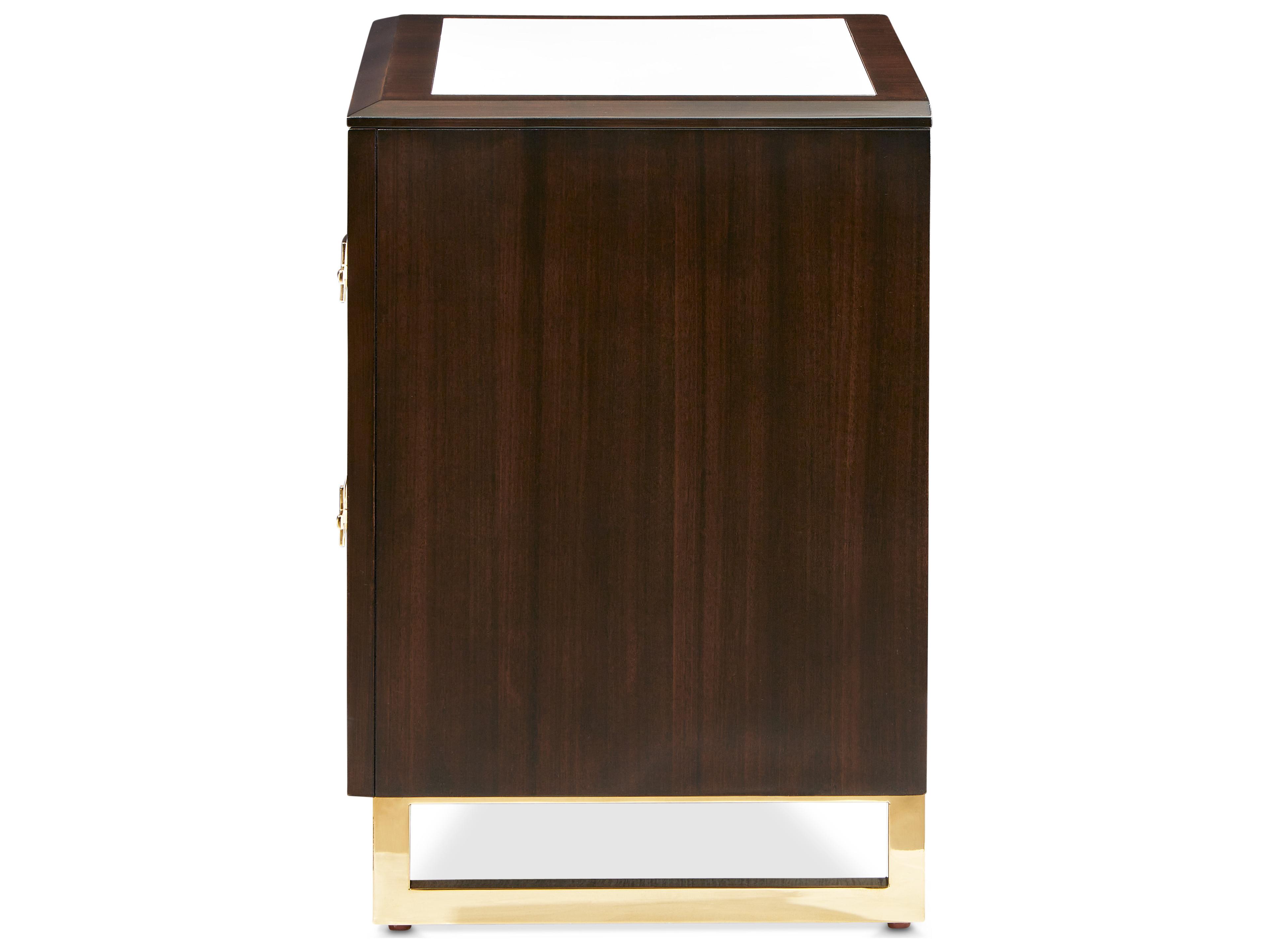 Michael Amini Belmont Place 2-Drawers Brown Poplar Wood Nightstand