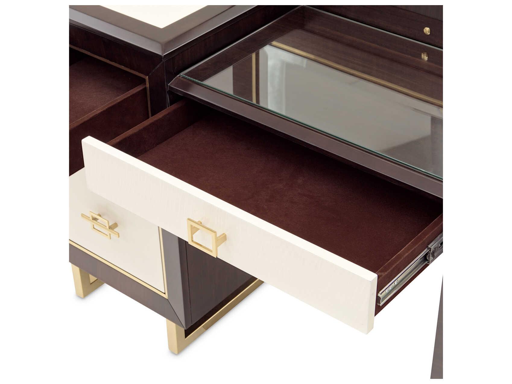 Michael Amini Belmont Place Espresso Poplar Wood Vanity Table