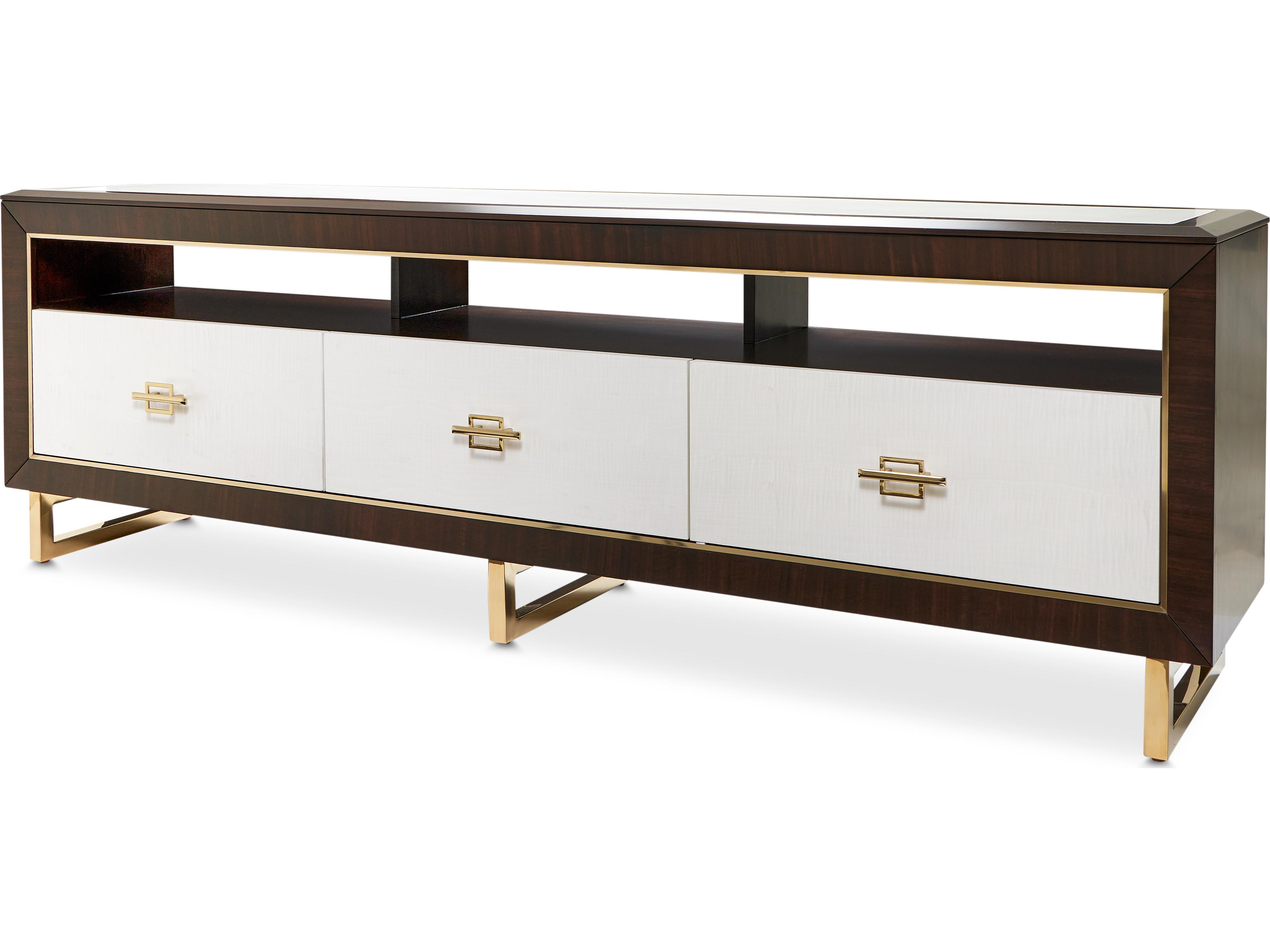 Michael Amini Belmont Place 82" Poplar Wood Espresso Media Console