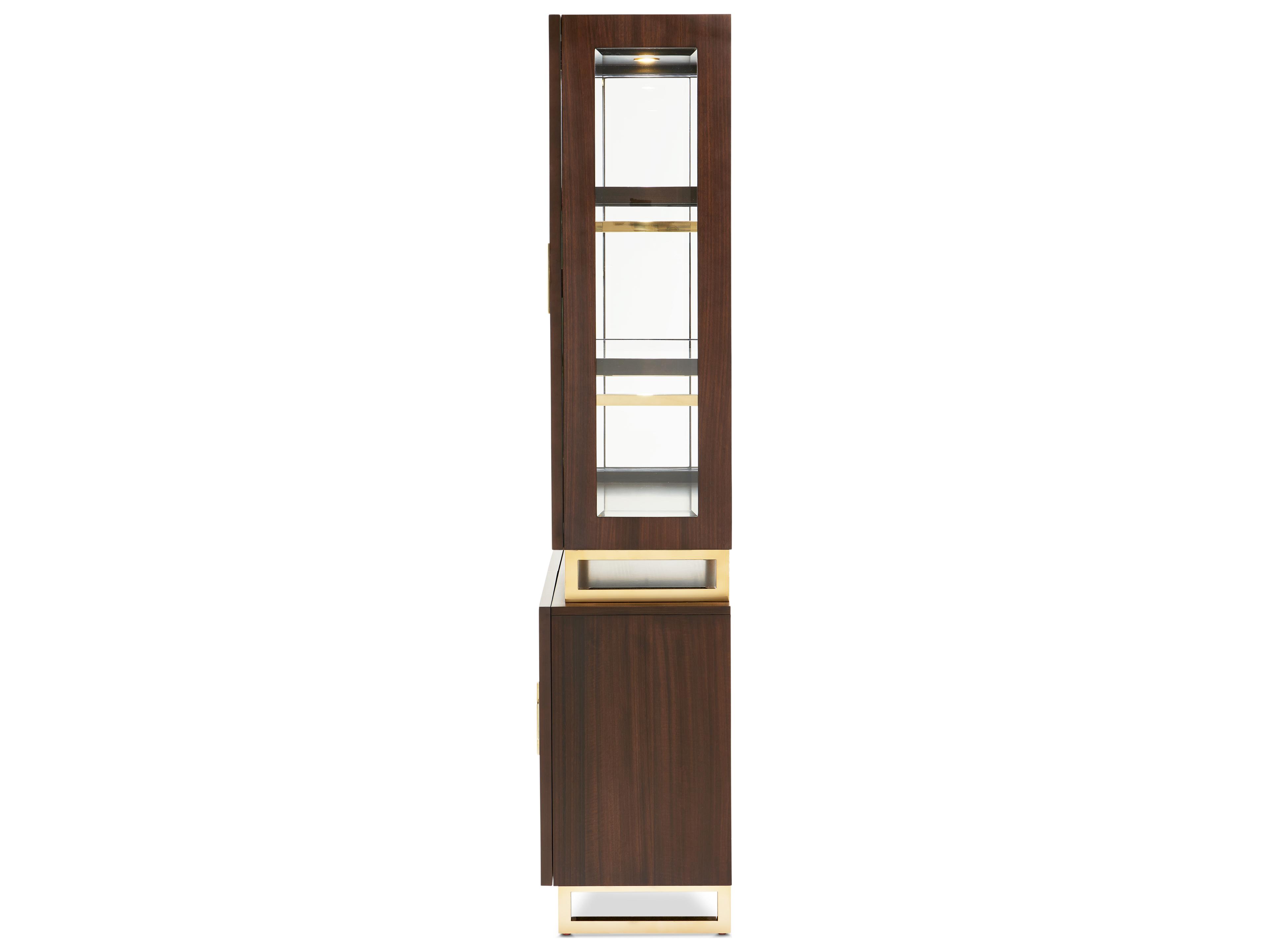 Michael Amini Belmont Place Poplar Wood Espresso Display Cabinet